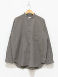 Namu Shop - ts(s) Seersucker Baggy Fit Band Collar Shirt - Gray