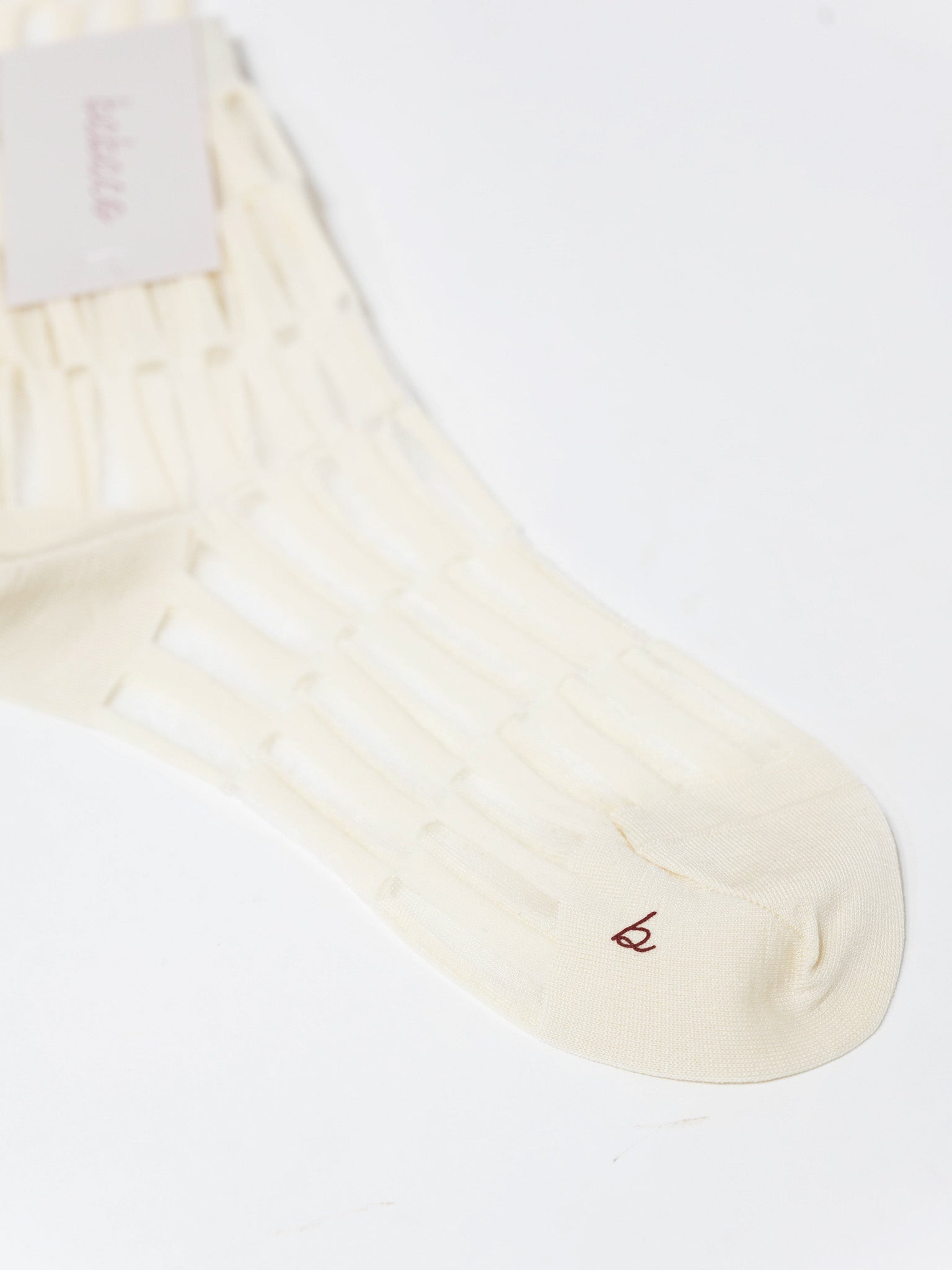 Namu Shop - Babaco Transparent Stripe Socks - Ivory, Lavender