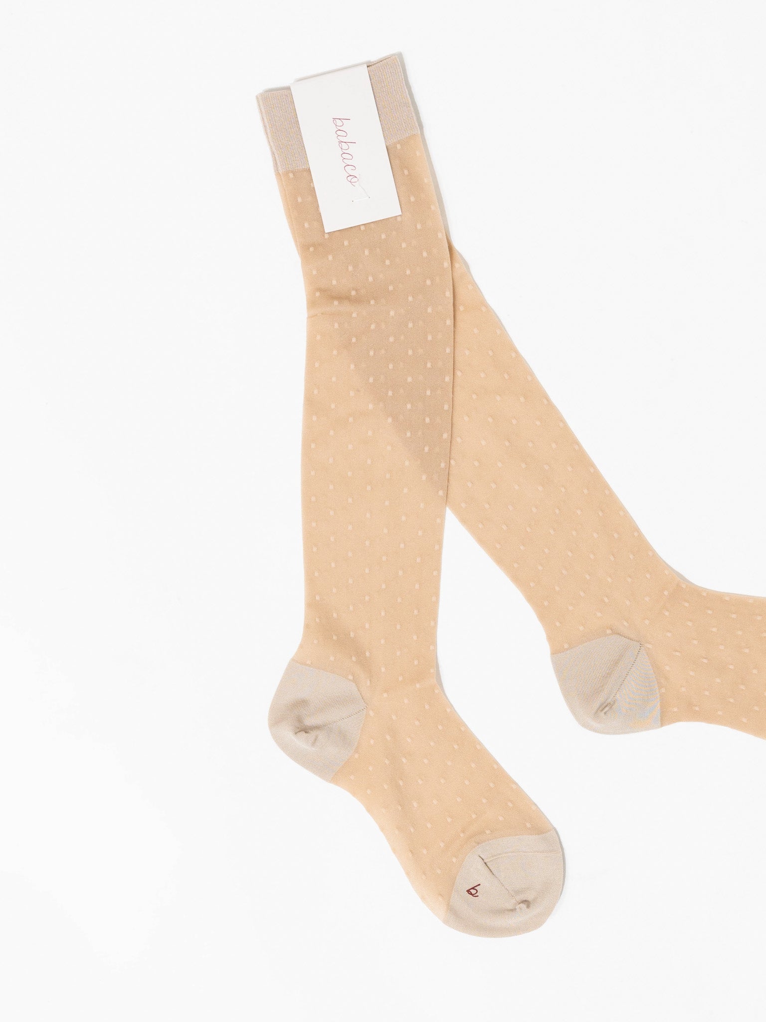 Namu Shop - Babaco Pin Dot Stocking - Beige, Black