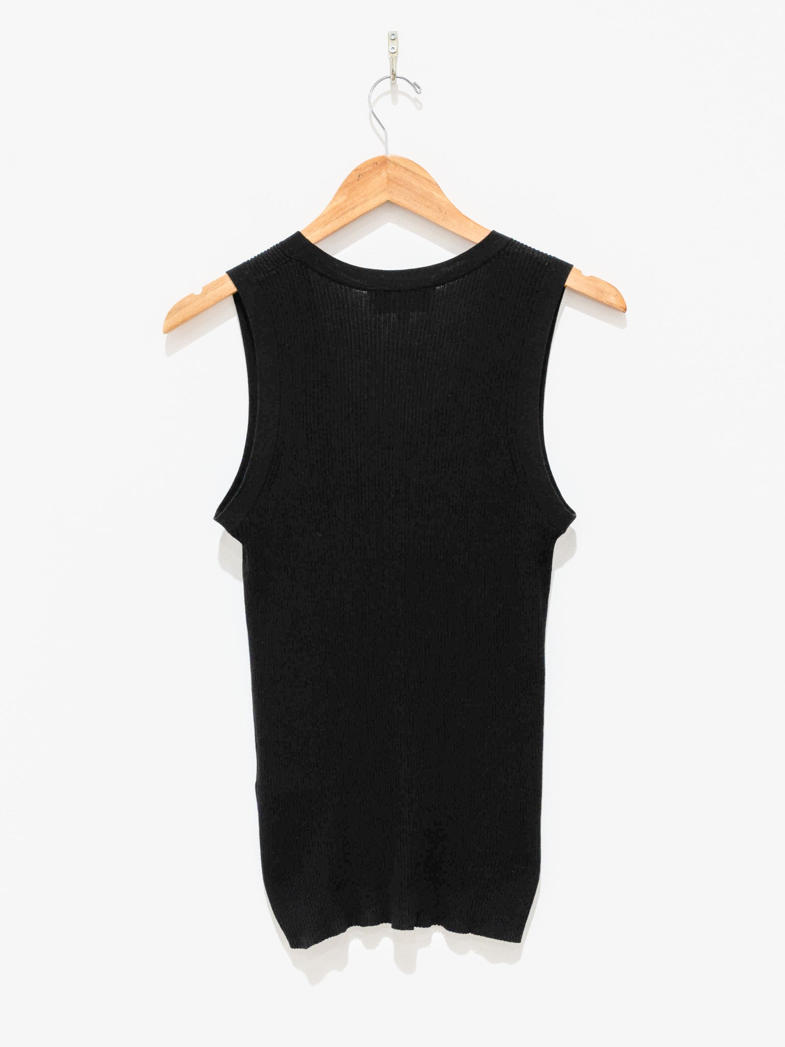 Namu Shop - Studio Nicholson Rakko Fine Crepe Cotton Knit Tank - Black