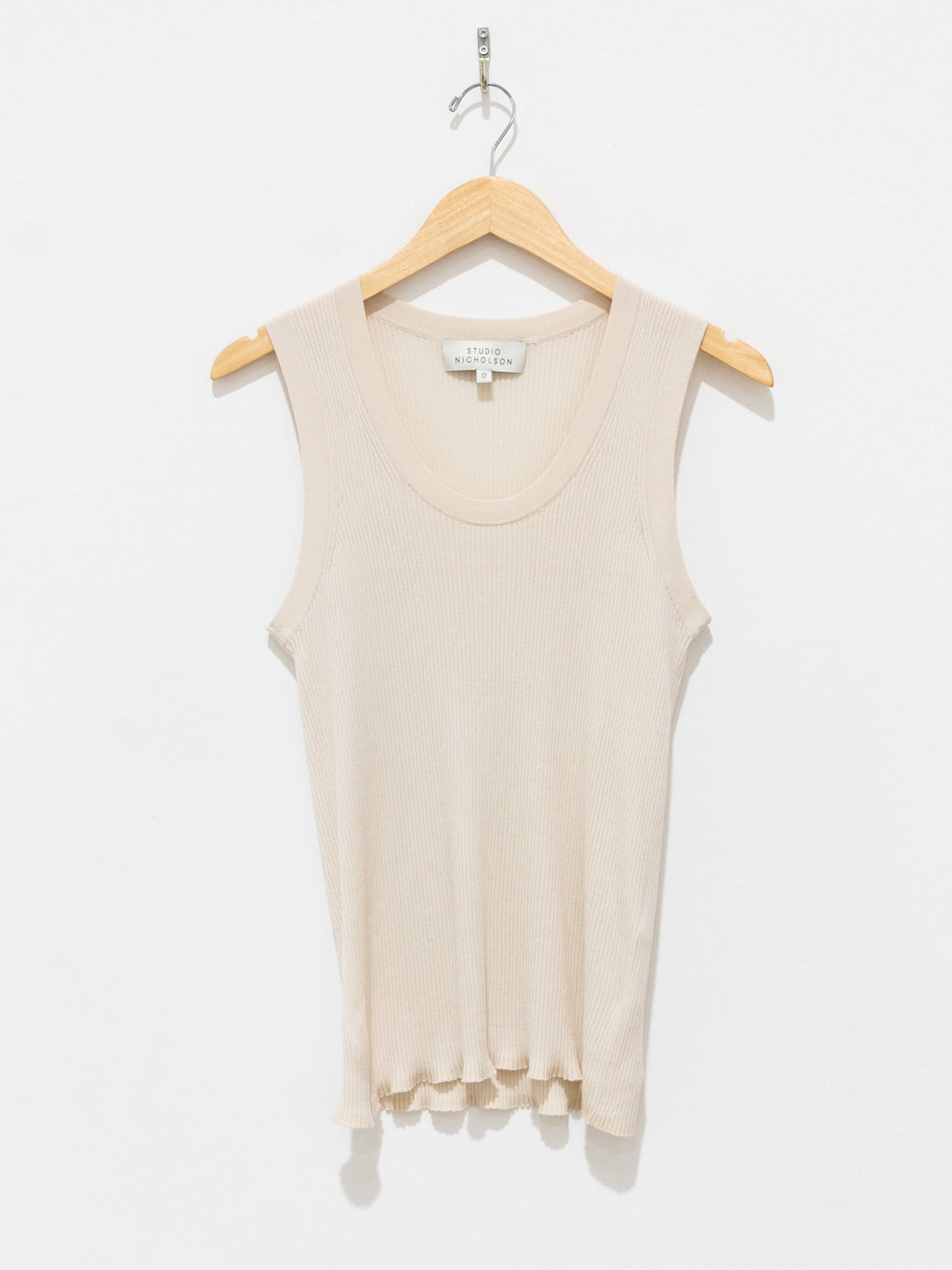 Namu Shop - Studio Nicholson Rakko Fine Crepe Cotton Knit Tank - Oyster