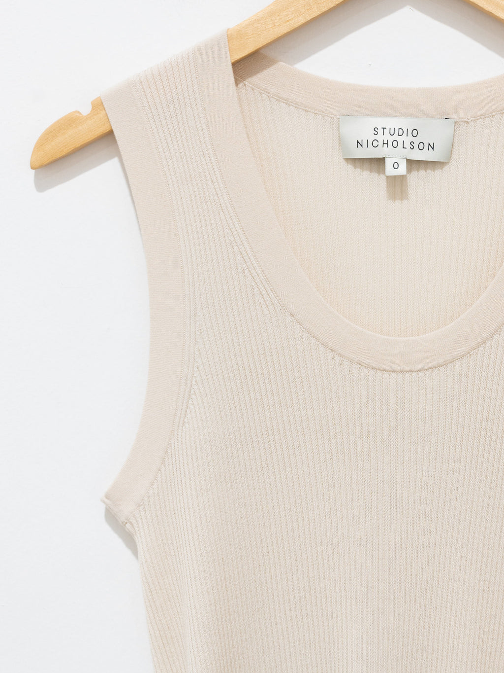 Namu Shop - Studio Nicholson Rakko Fine Crepe Cotton Knit Tank - Oyster