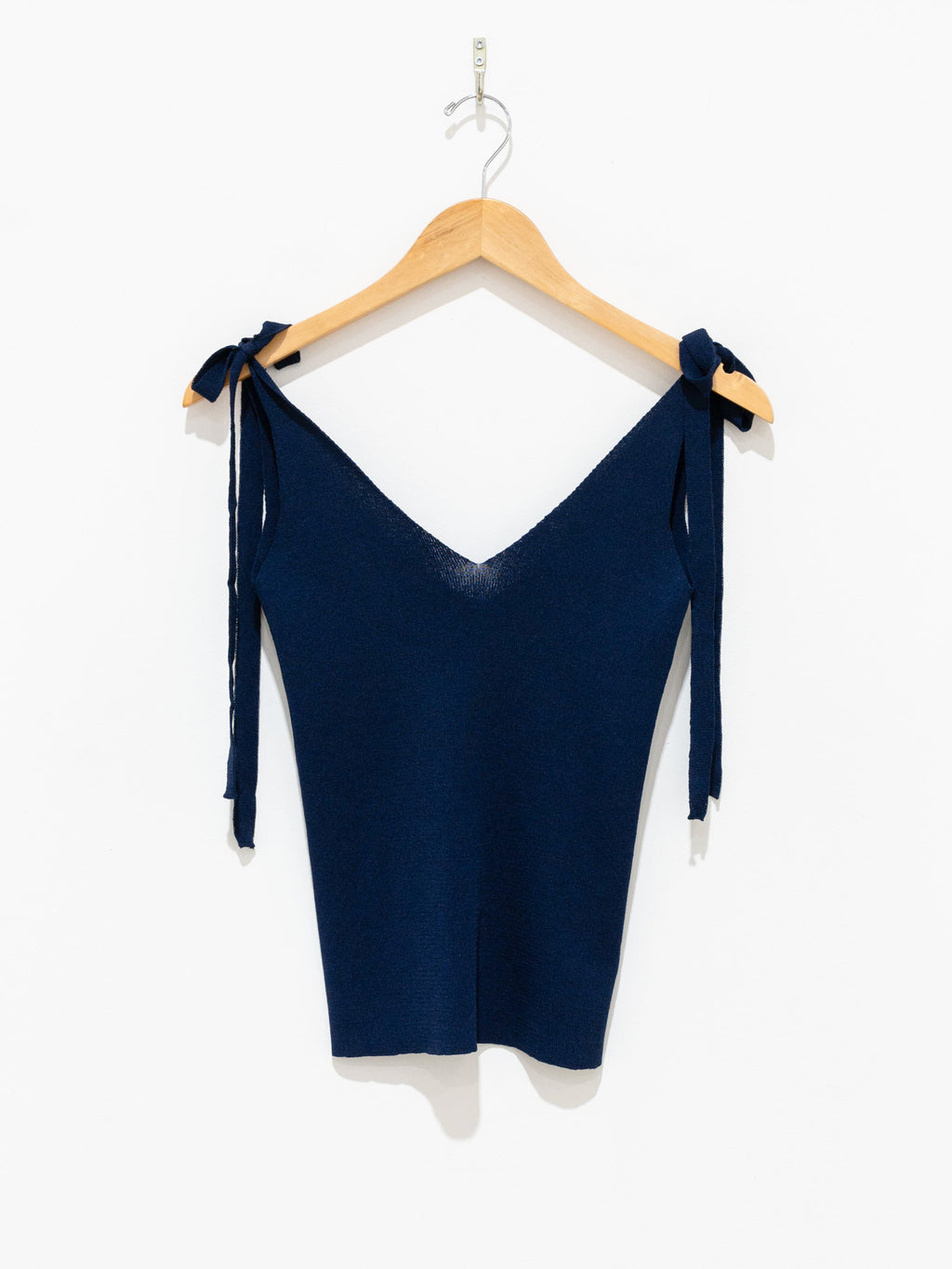 Namu Shop - Sara Lanzi Bow Strap Top - Navy