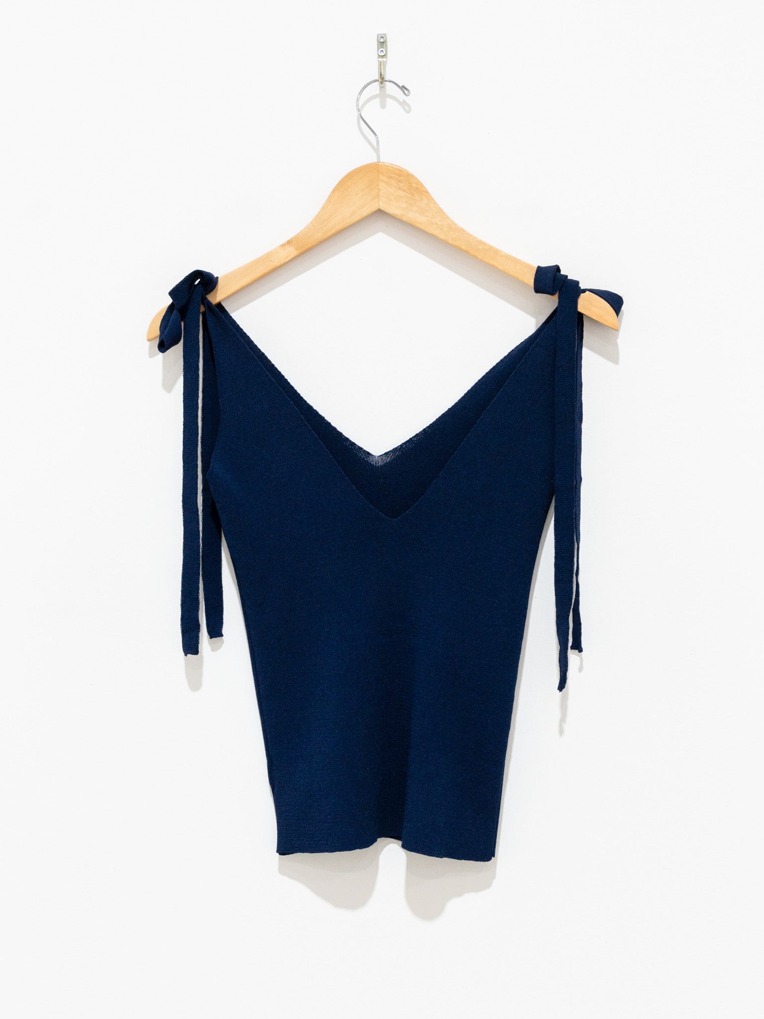 Namu Shop - Sara Lanzi Bow Strap Top - Navy