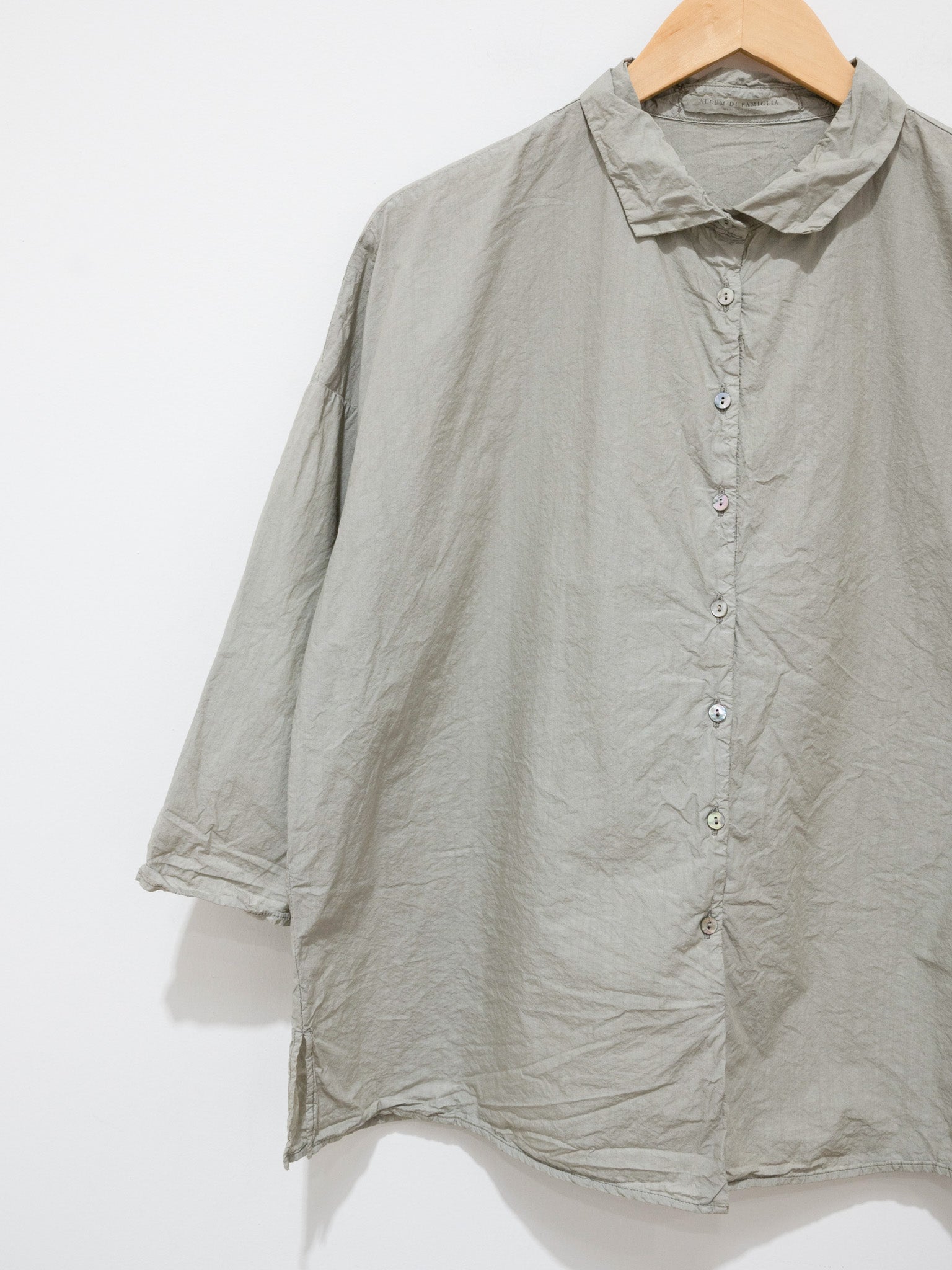 Namu Shop - Album di Famiglia Short Collar Shirt TC - Stone