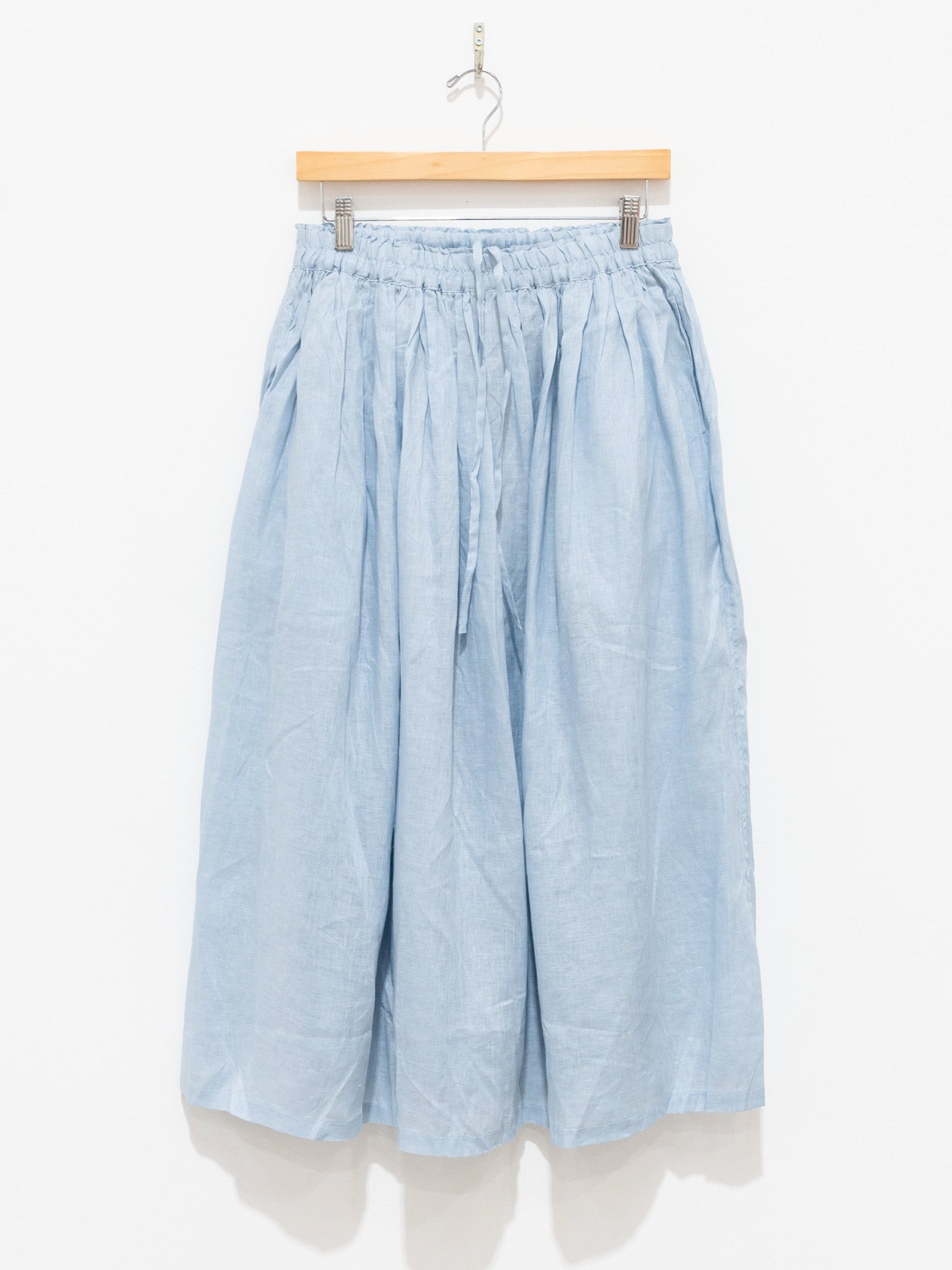 Namu Shop - Ichi Antiquites Color Linen Skirt - Light Blue