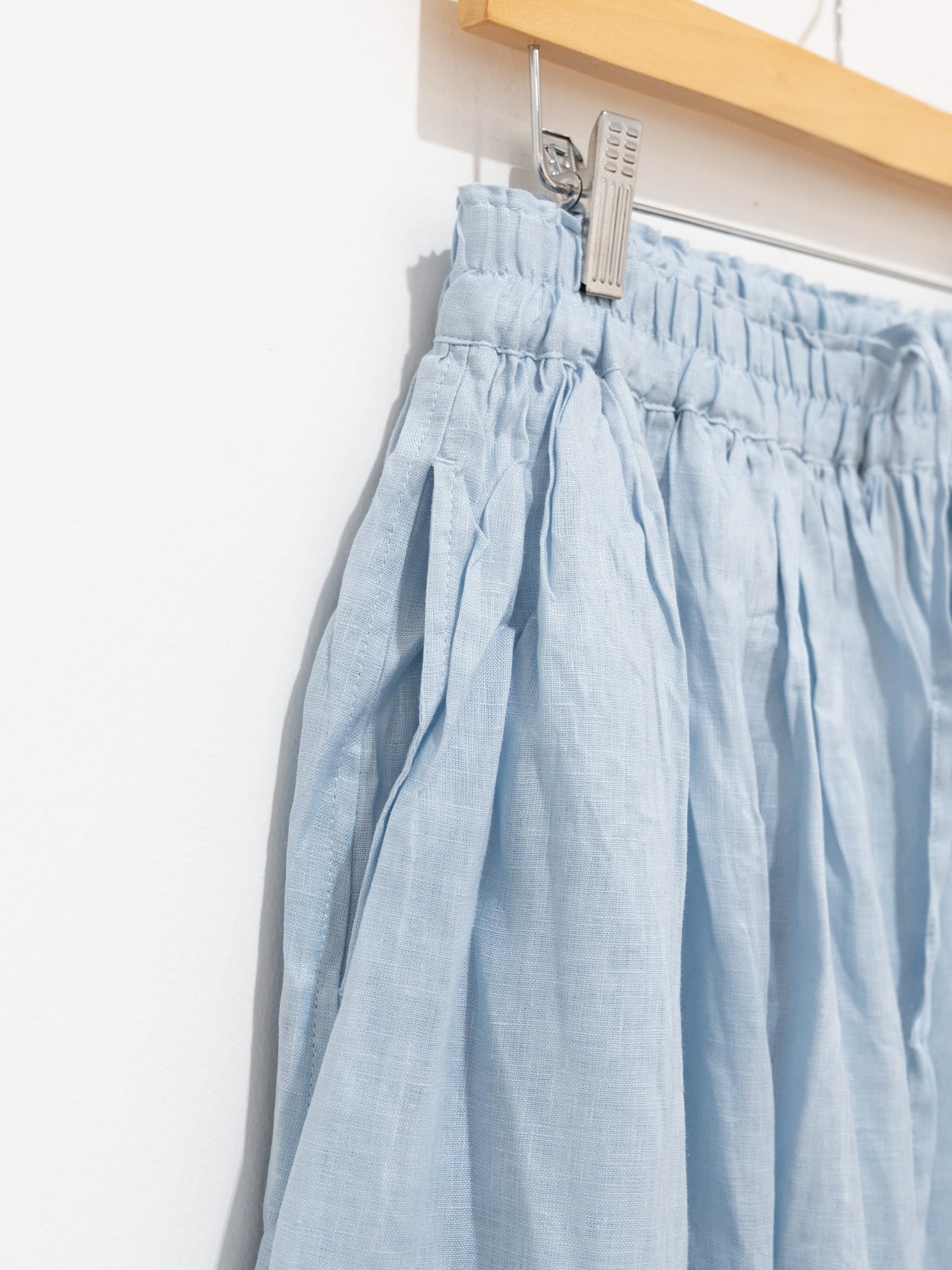 Namu Shop - Ichi Antiquites Color Linen Skirt - Light Blue