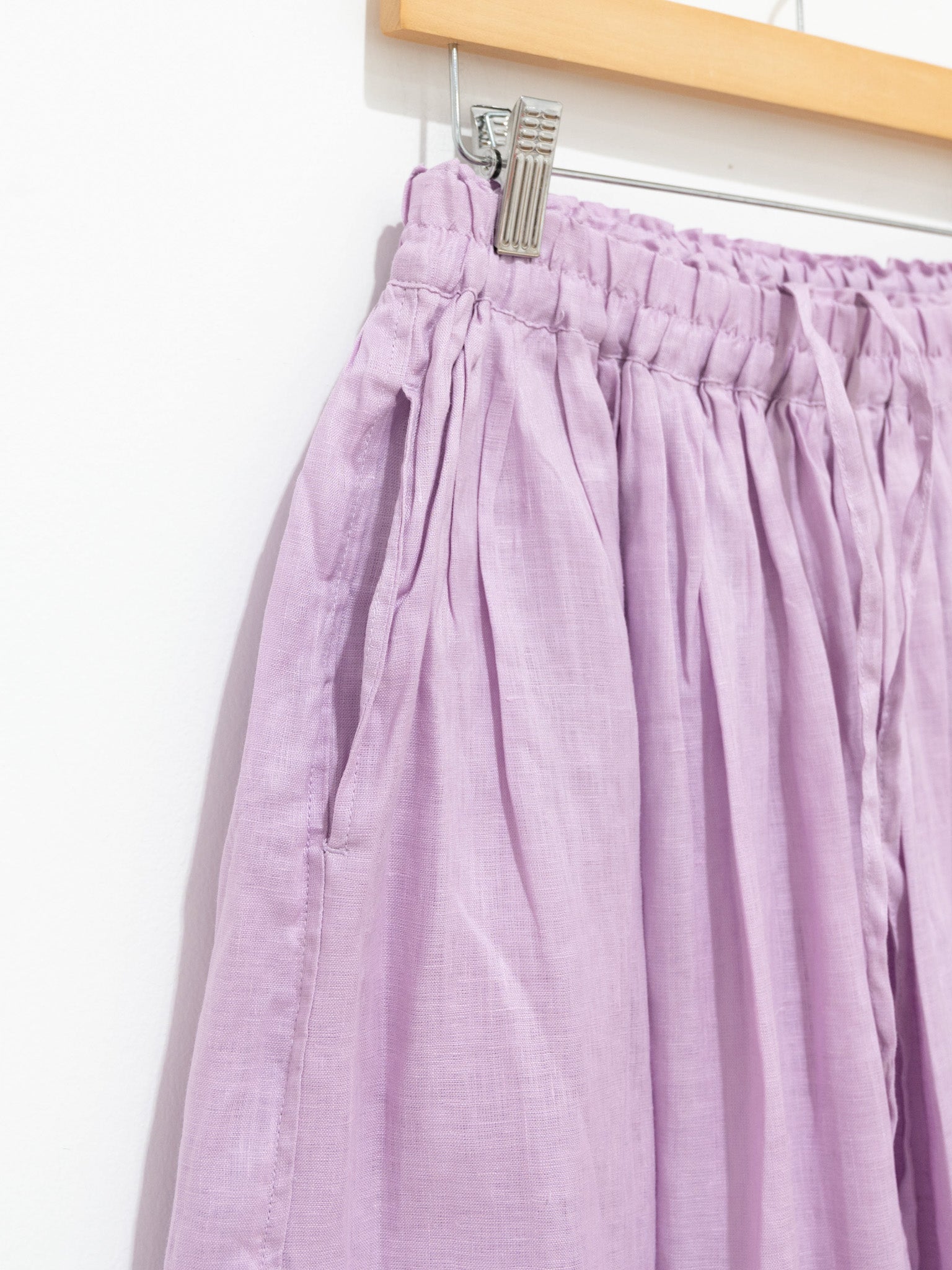 Namu Shop - Ichi Antiquites Color Linen Skirt - Violet