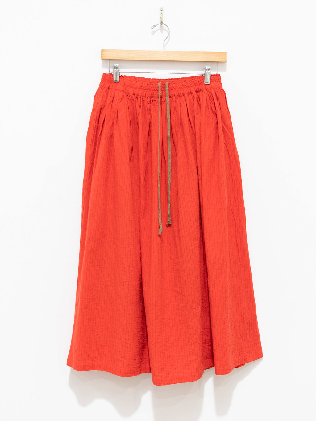 Namu Shop - Ichi Antiquites AZUMADAKI Dobby Stripe Skirt - Orange Red