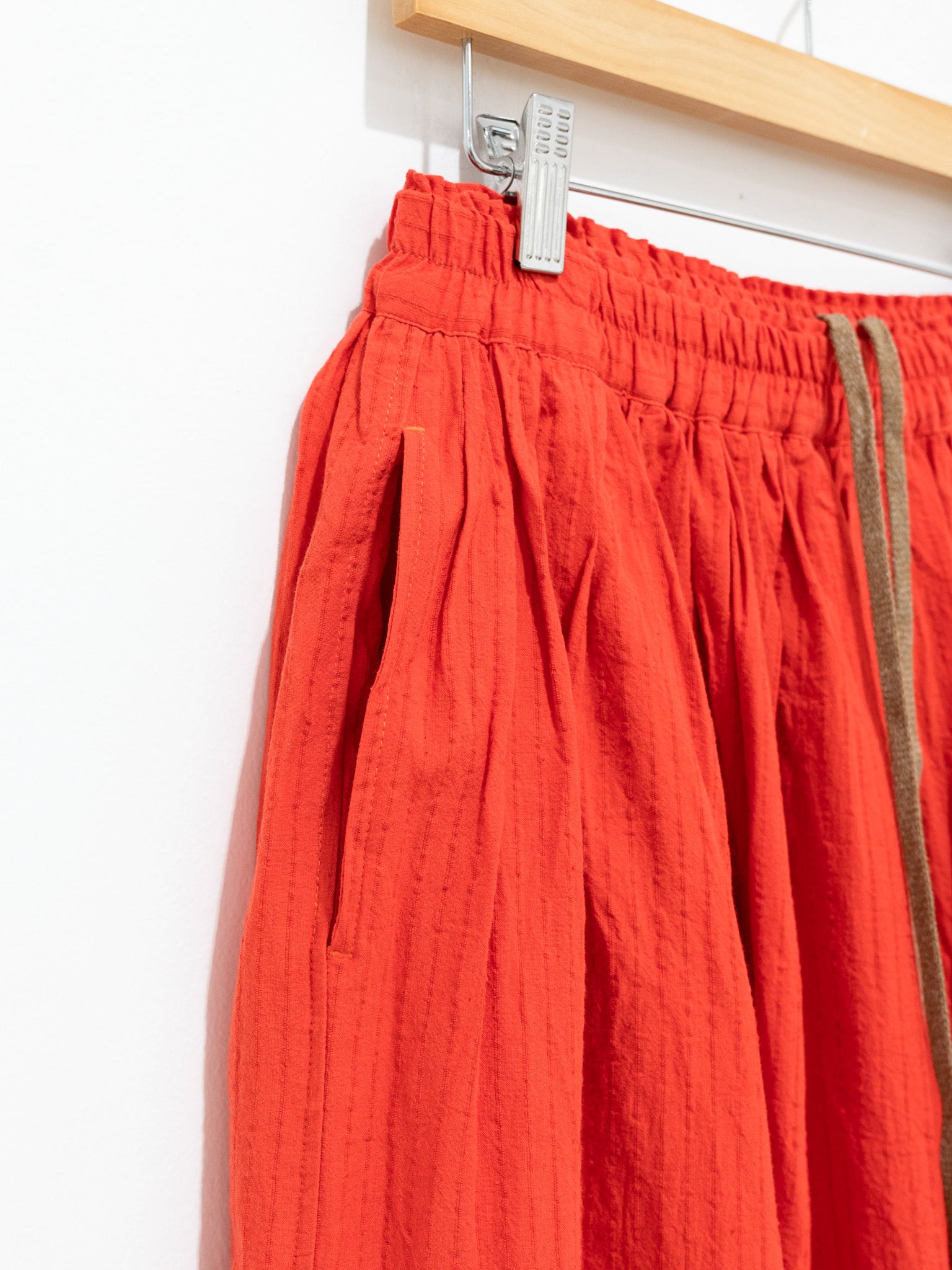 Namu Shop - Ichi Antiquites AZUMADAKI Dobby Stripe Skirt - Orange Red