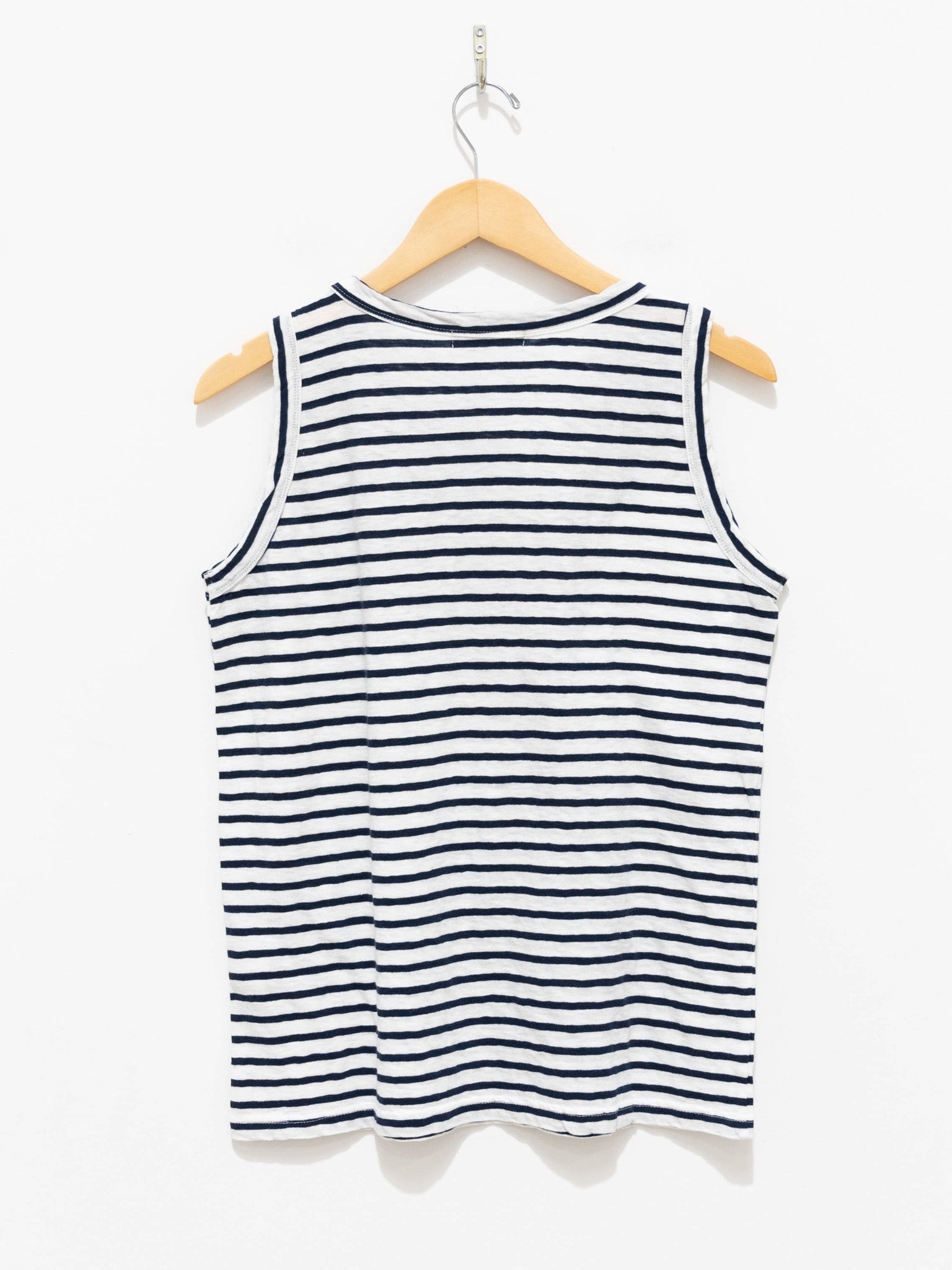 Namu Shop - Ichi Antiquites Cotton Border Tank Top - White x Dark Navy