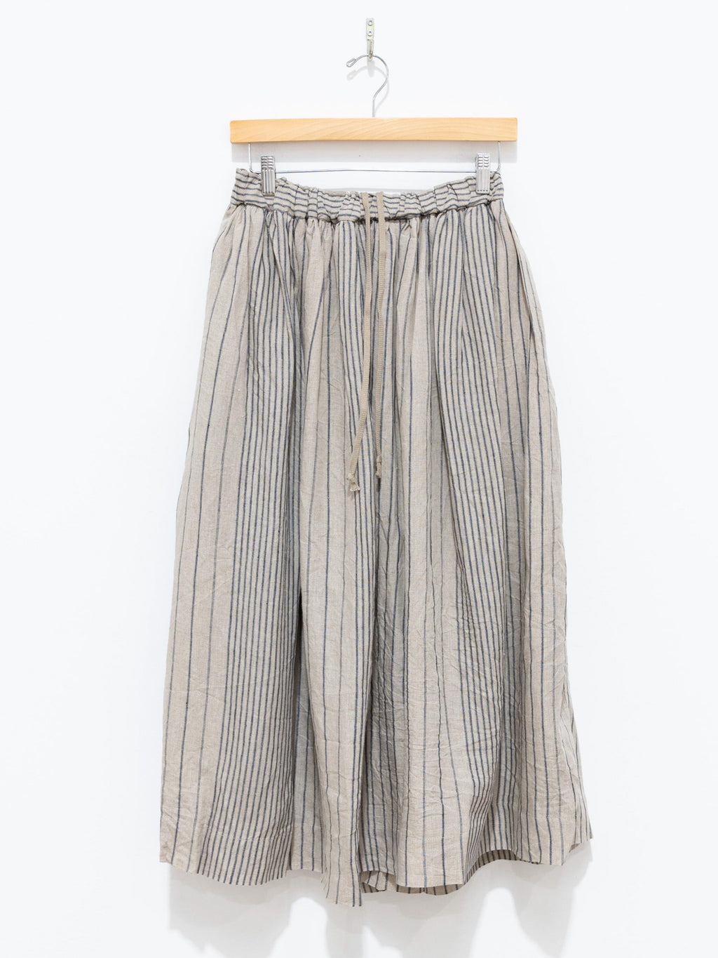 Namu Shop - Ichi Antiquites Linen Random Stripes Skirt - Natural