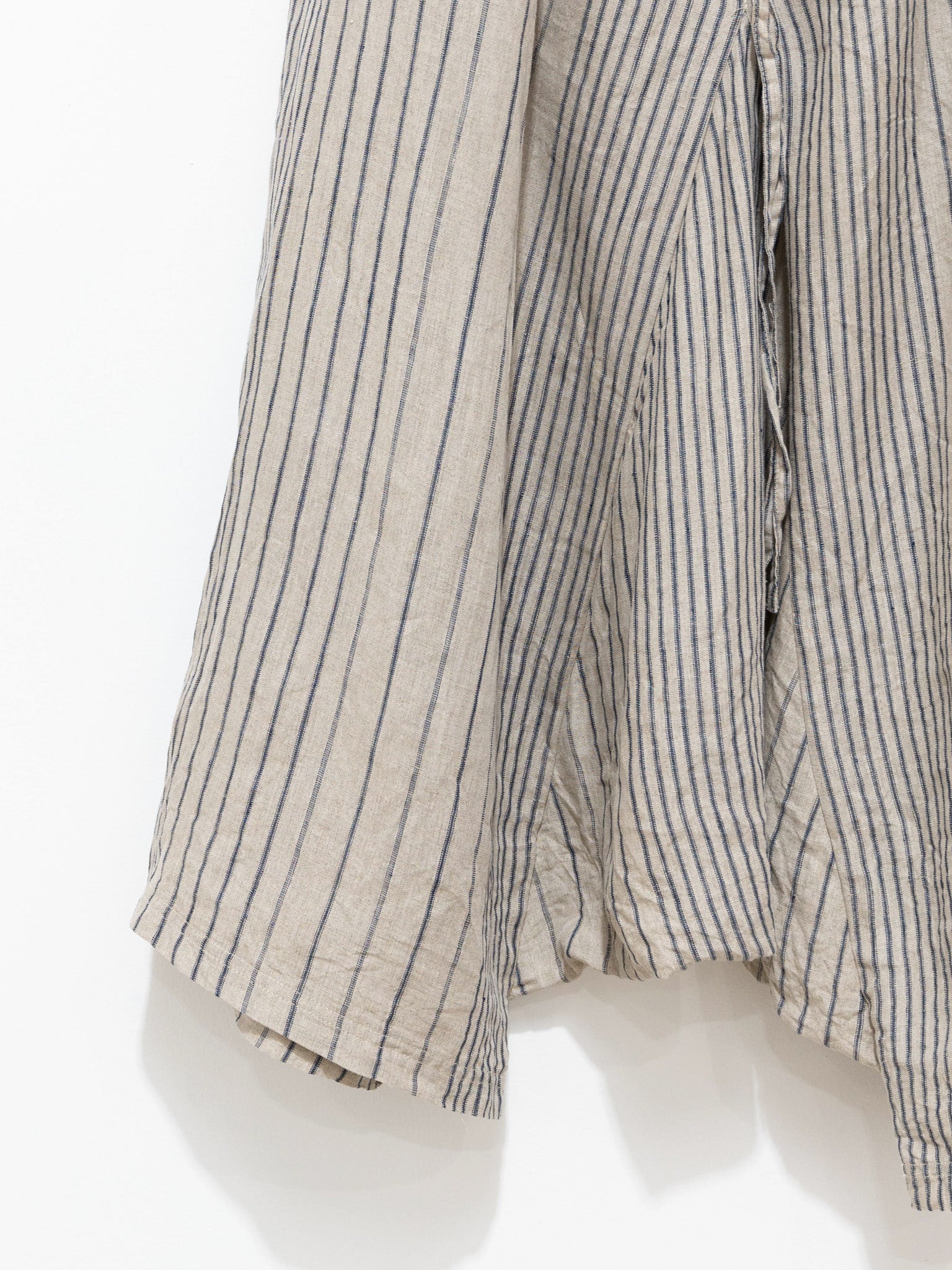 Namu Shop - Ichi Antiquites Linen Random Stripes Sarrouel Pants - Natural