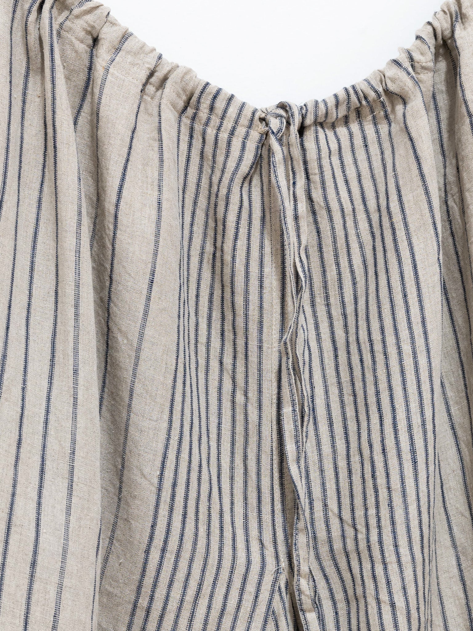 Namu Shop - Ichi Antiquites Linen Random Stripes Sarrouel Pants - Natural