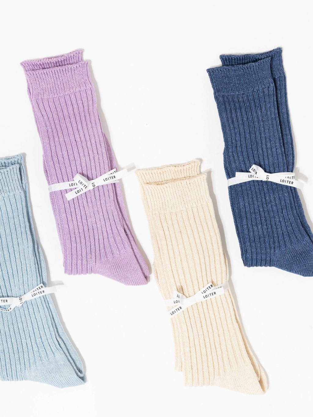 Namu Shop - Ichi Antiquites Linen Rib Socks - 4 Colors