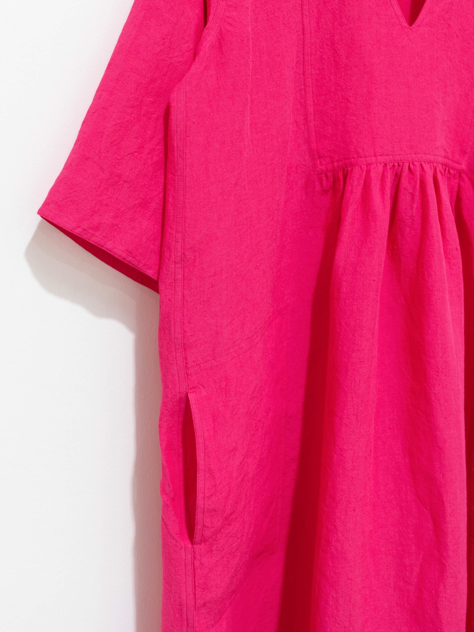 Namu Shop - Sofie D'Hoore Doralynn Linen Dress - Fuschia Pink