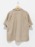 Namu Shop - Kaptain Sunshine Linen Silk Open Collar Shirt - Natural