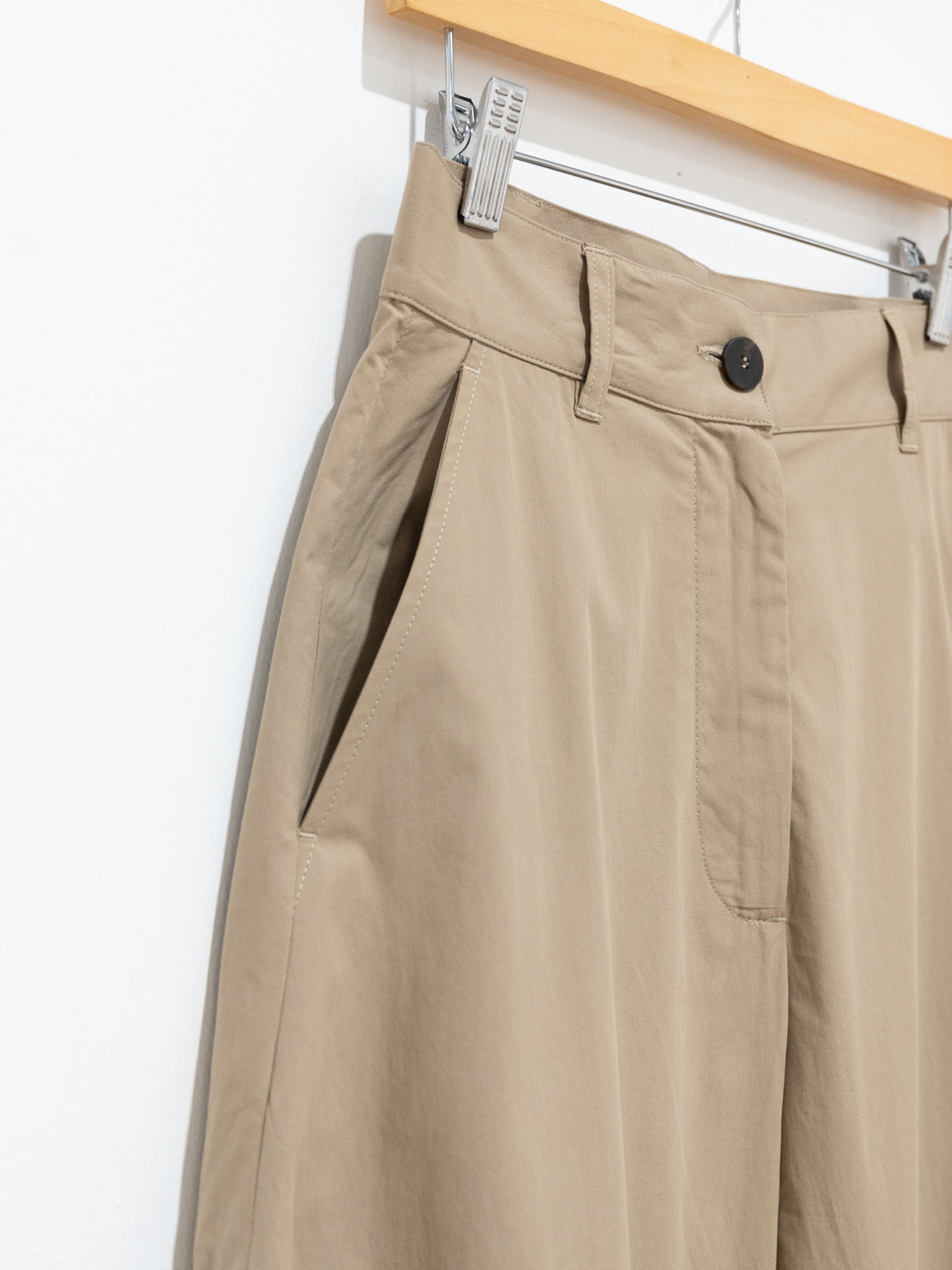 Namu Shop - Studio Nicholson Chalco Powder Cotton Wide Leg Pant - Oyster