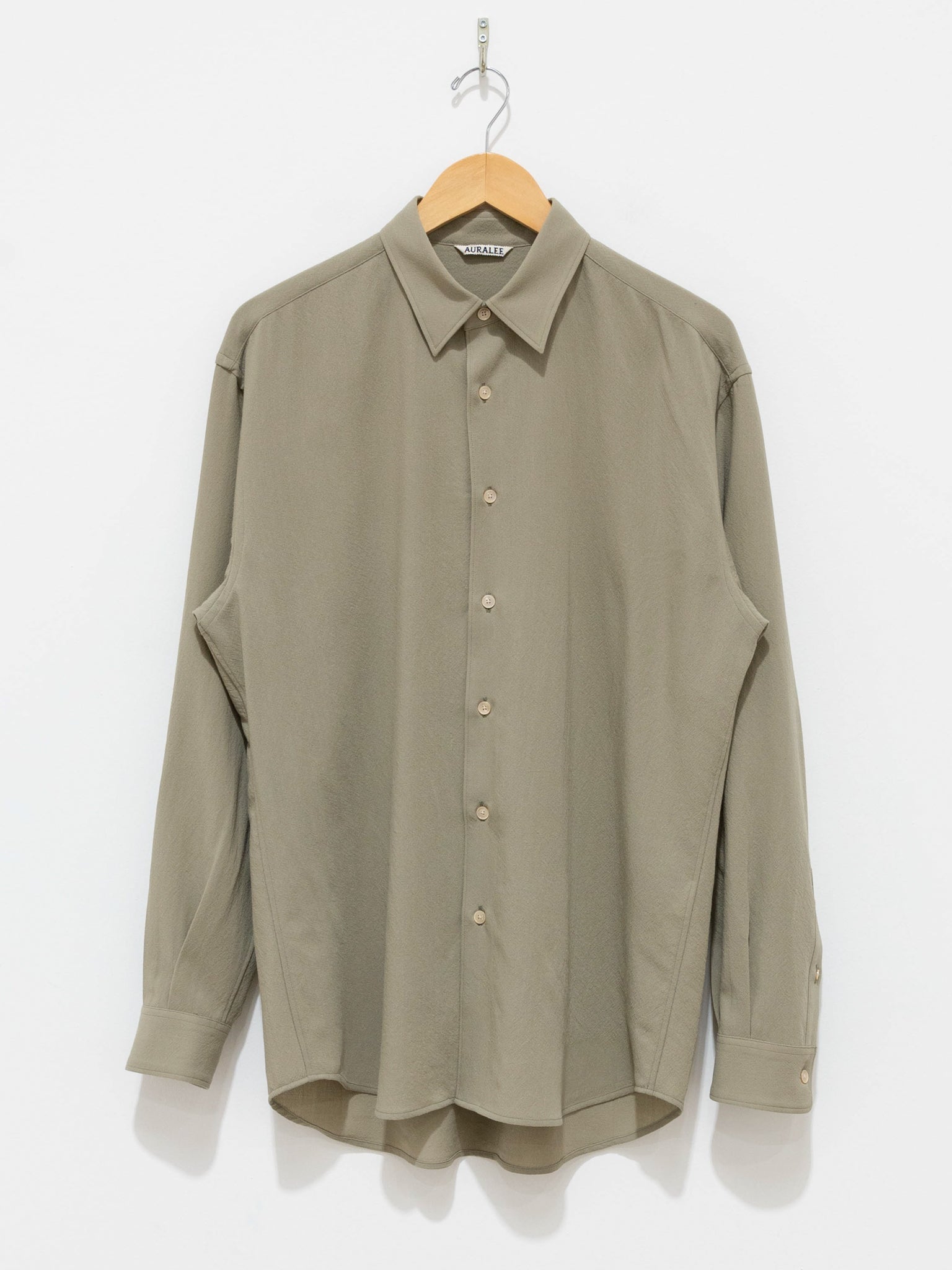 カラーblackauralee HARD TWIST WOOL VIYELLA SHIRT