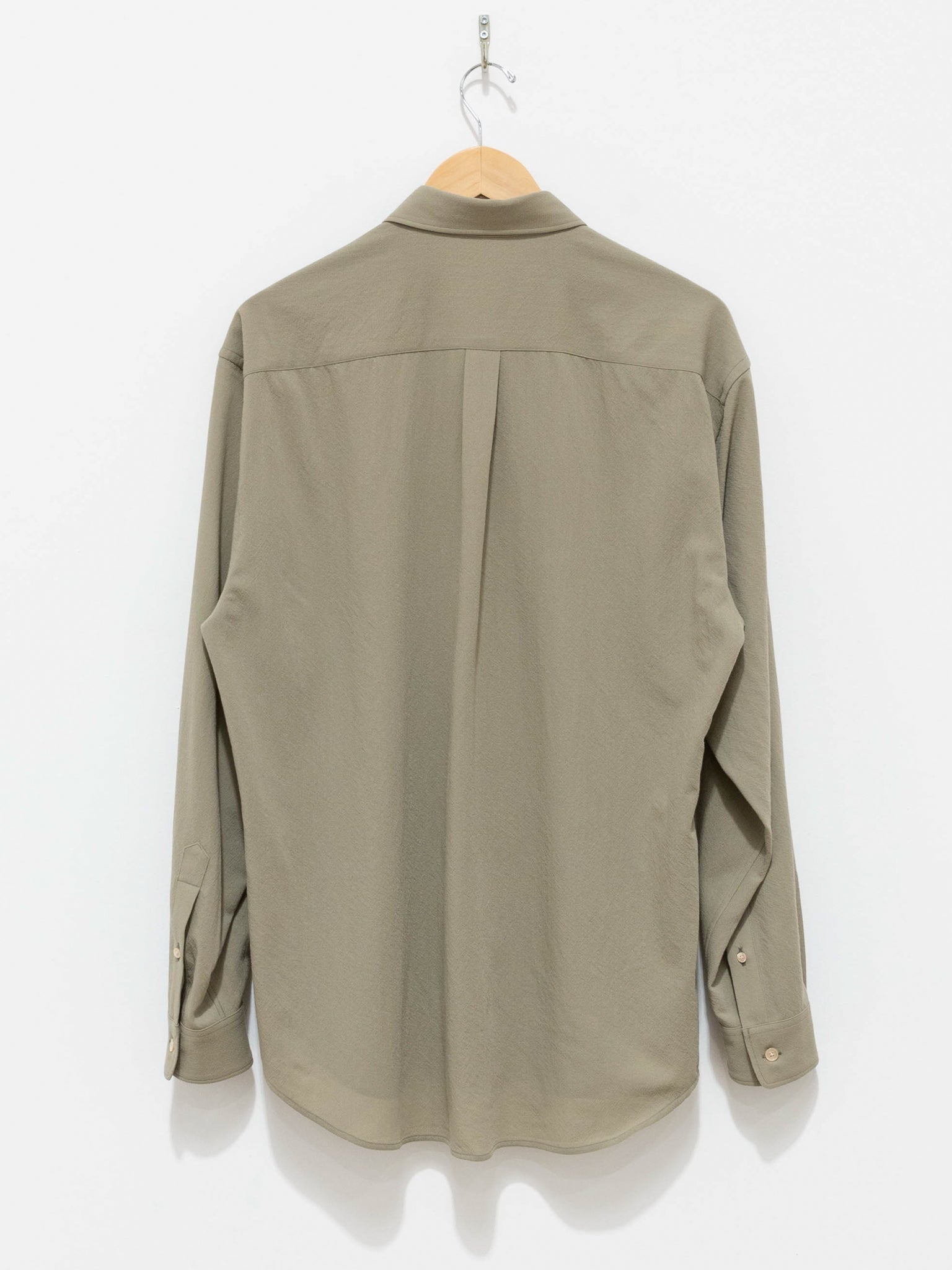 Namu Shop - Auralee Hard Twist Wool Viyella Shirt - Light Khaki