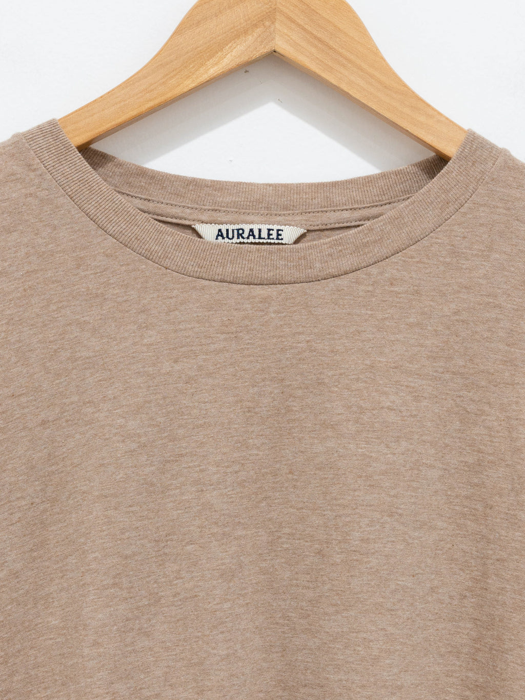 Namu Shop - Auralee Hard Twist Cotton Cashmere L/S Tee - Top Beige (Men’s)