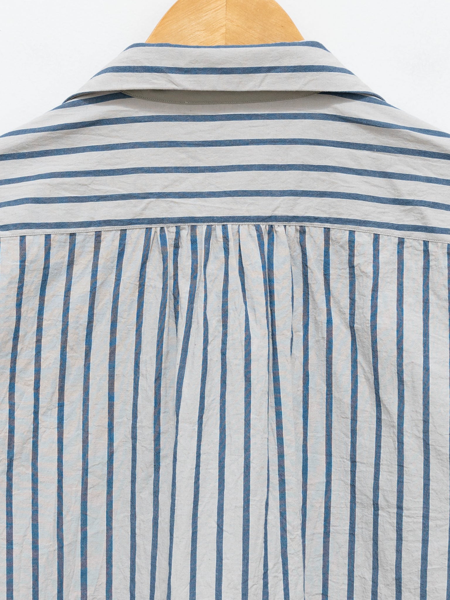 Namu Shop - Fujito Open Collar Shirt - Blue Stripe