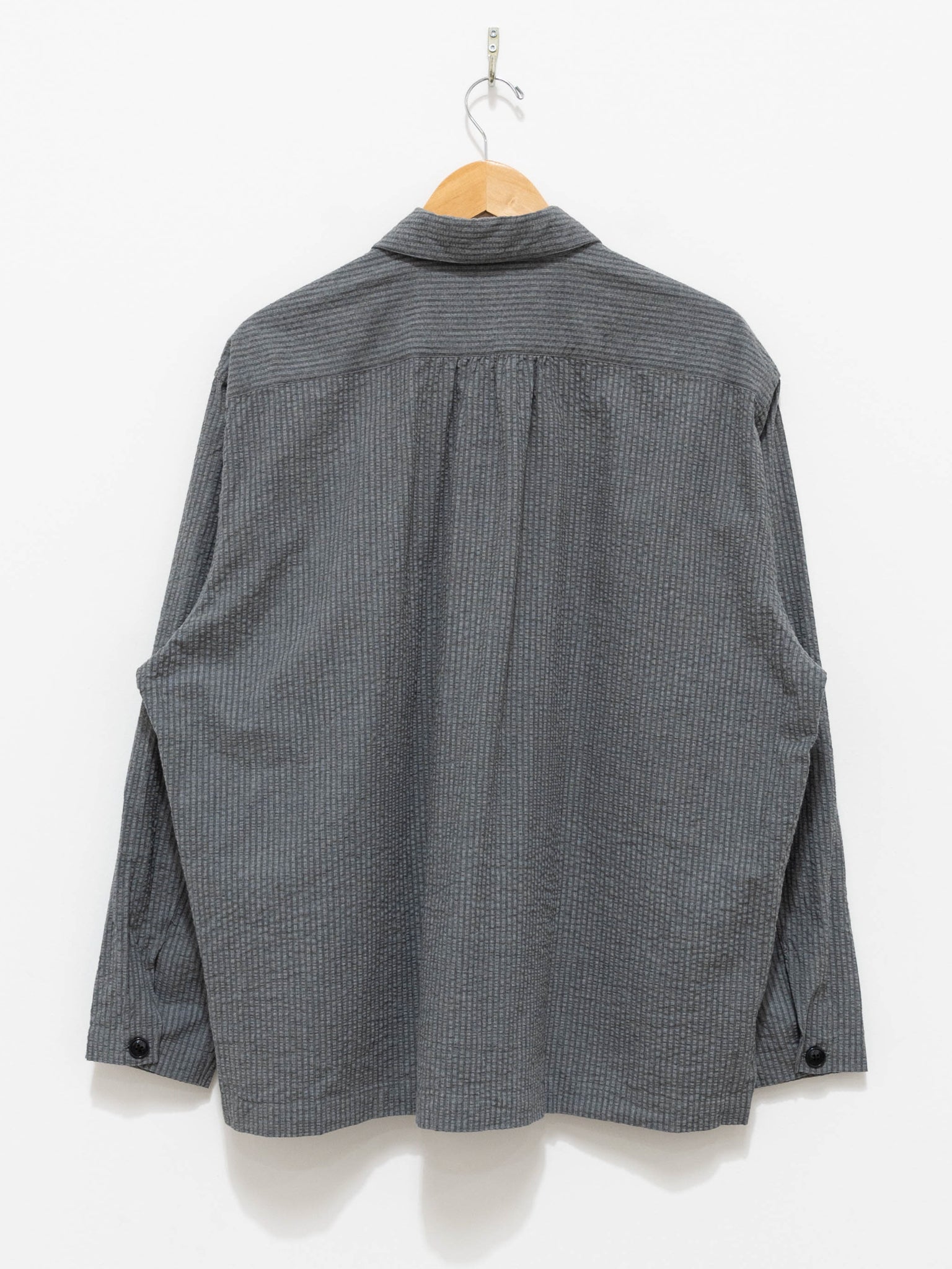 Namu Shop - Fujito Seersucker Shirt Jacket - Gray Stripe