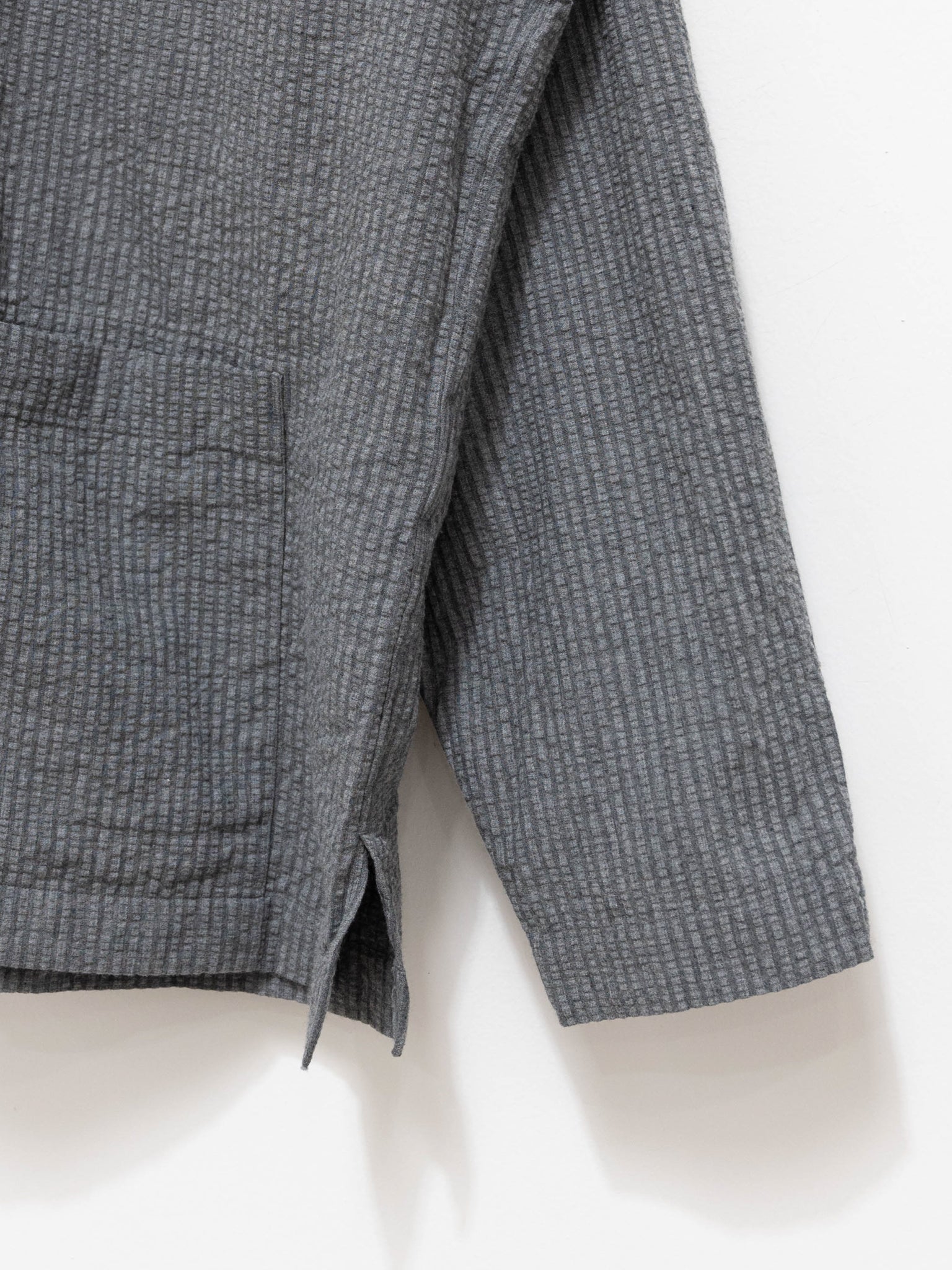 Namu Shop - Fujito Seersucker Shirt Jacket - Gray Stripe