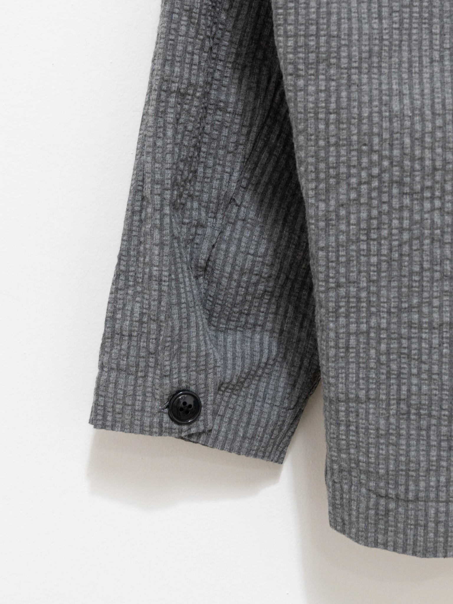 Namu Shop - Fujito Seersucker Shirt Jacket - Gray Stripe