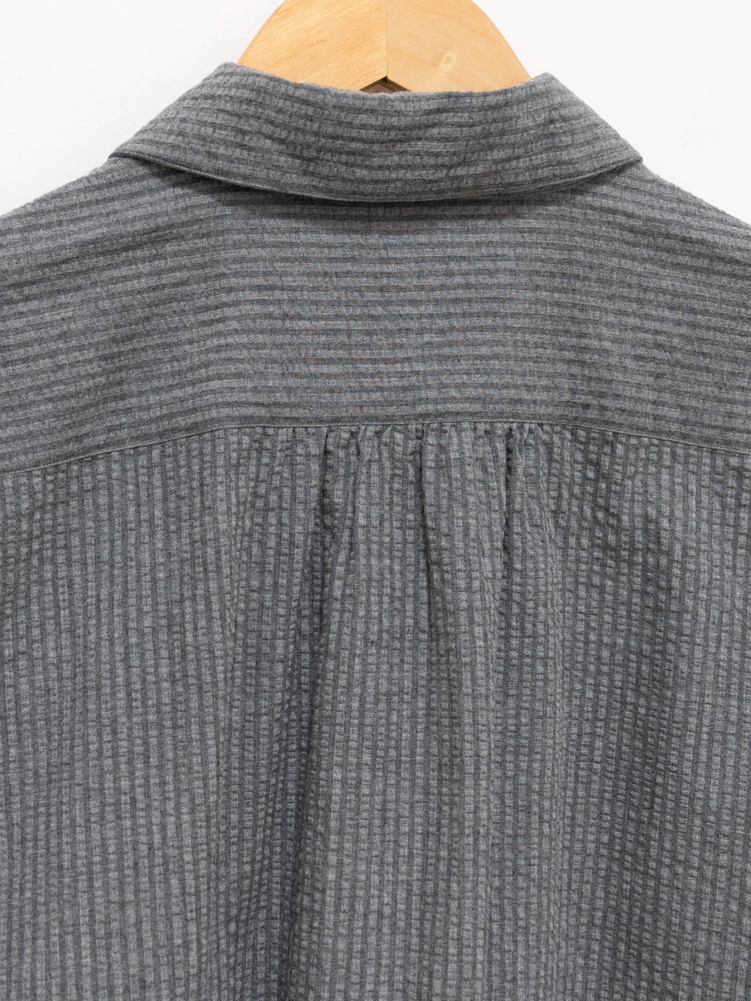 Namu Shop - Fujito Seersucker Shirt Jacket - Gray Stripe