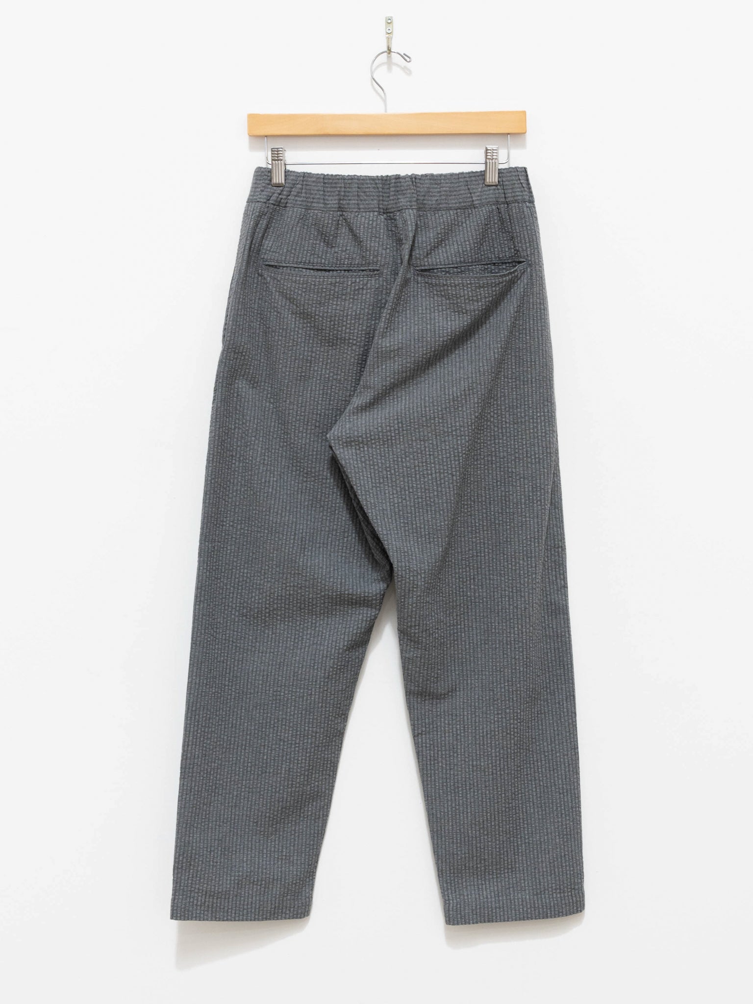 Namu Shop - Fujito Seersucker Easy Pants - Gray Stripe