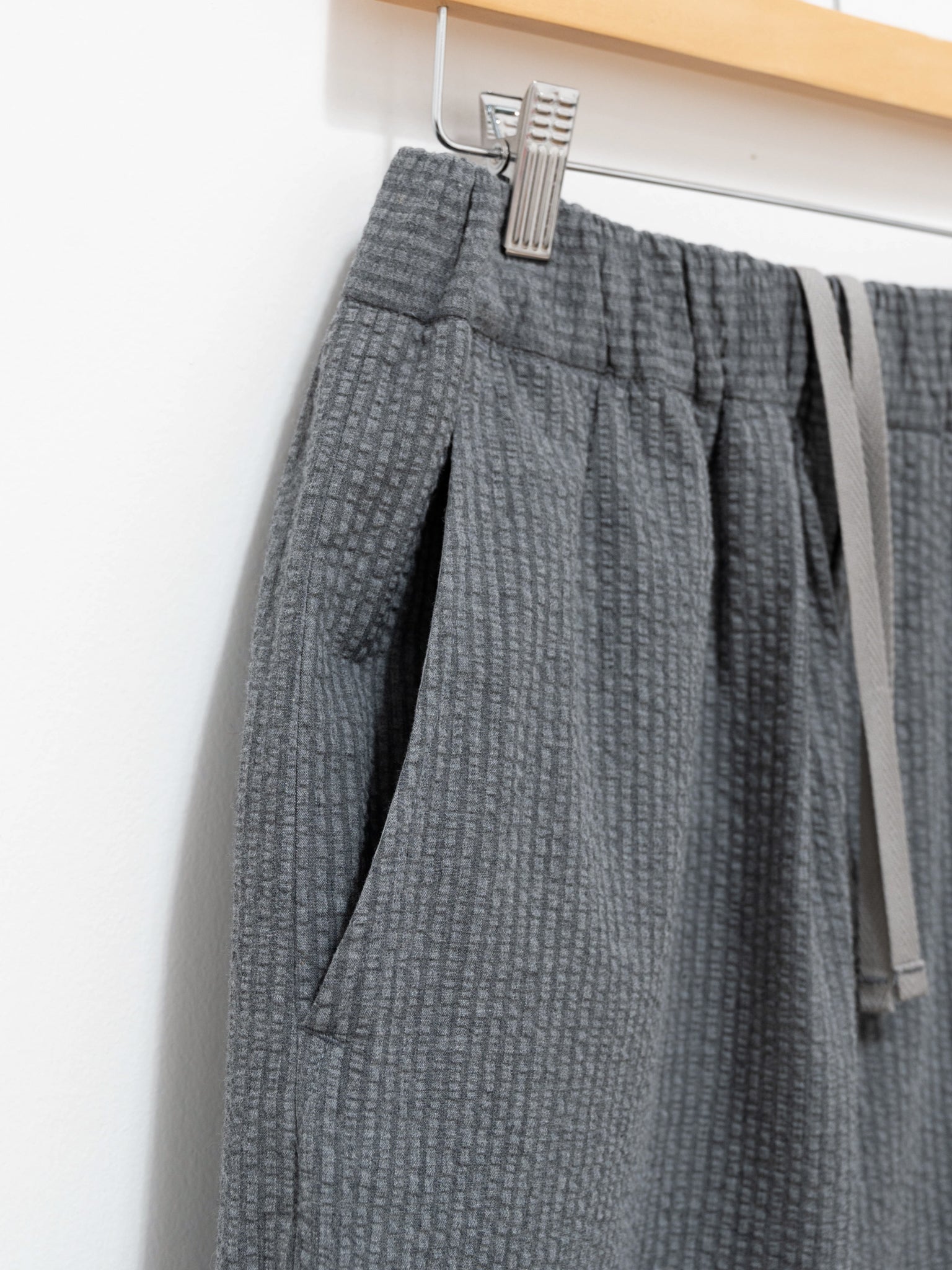 Namu Shop - Fujito Seersucker Easy Pants - Gray Stripe