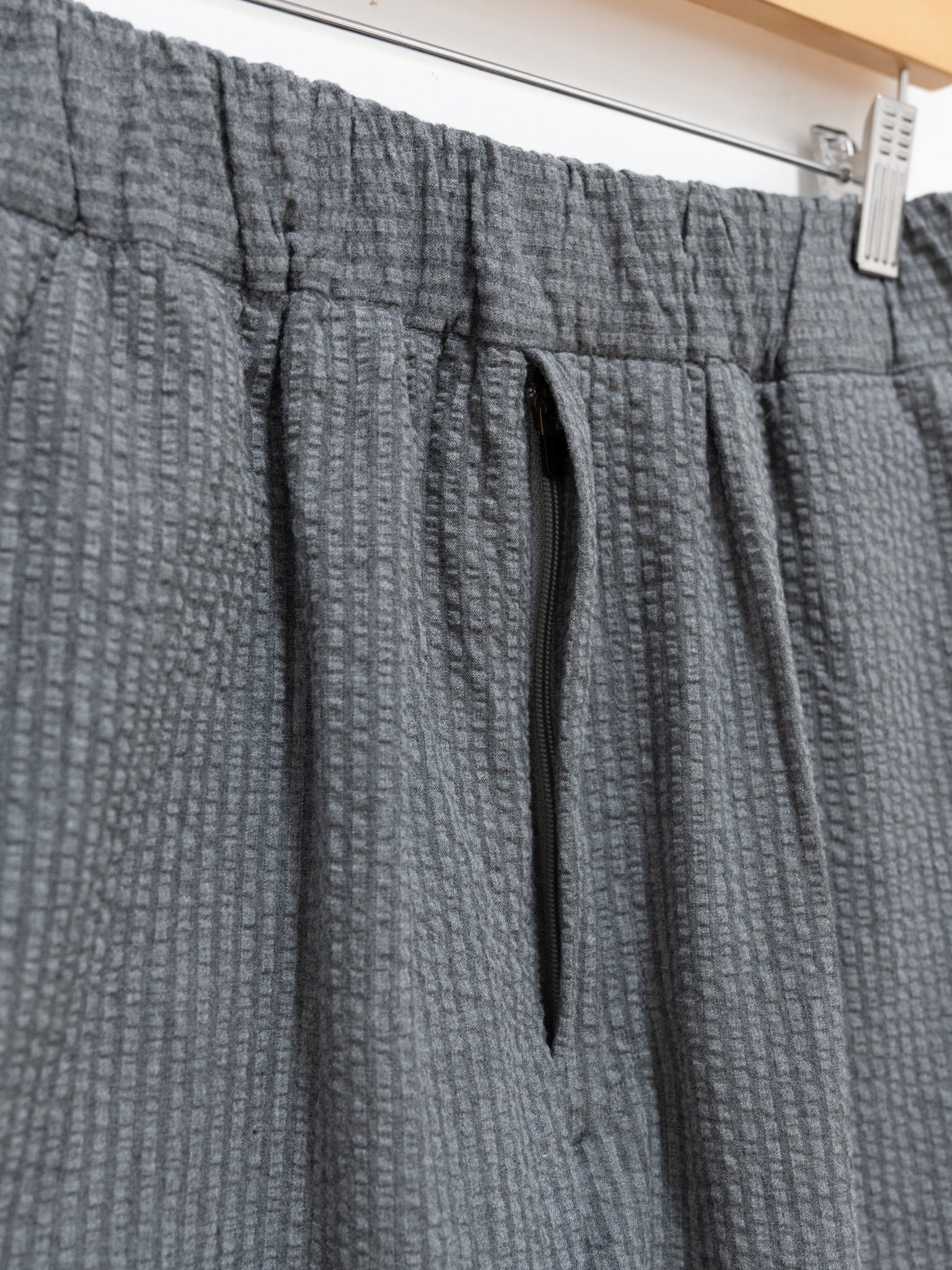 Namu Shop - Fujito Seersucker Easy Pants - Gray Stripe