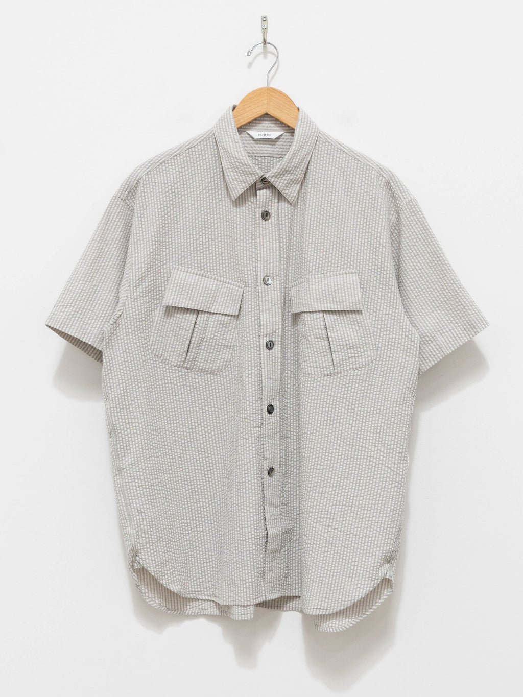 Namu Shop - Fujito S/S Fatigue Shirt - Natural Stripe