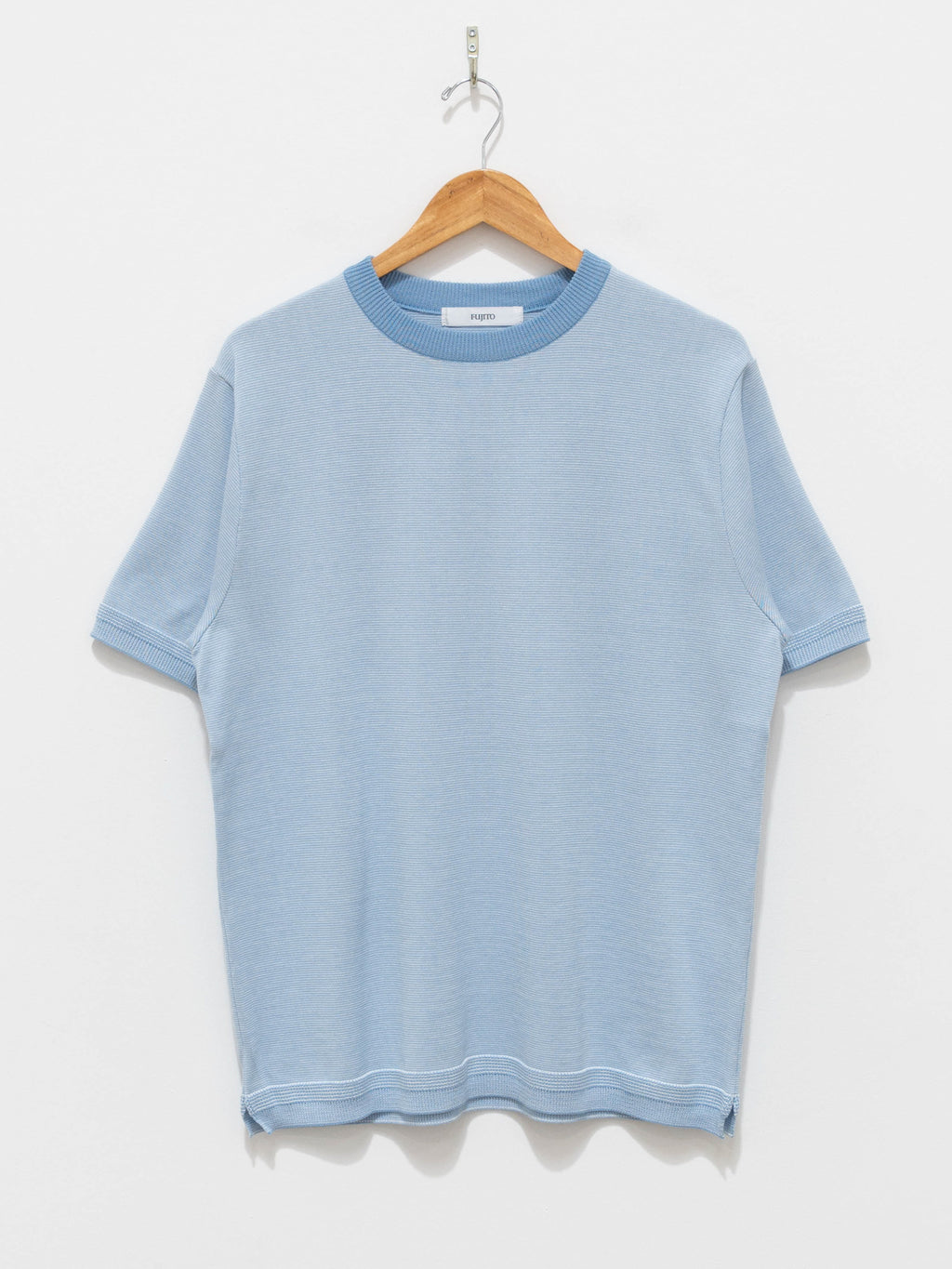 Namu Shop - Fujito Border Knit T-Shirt - Blue Border