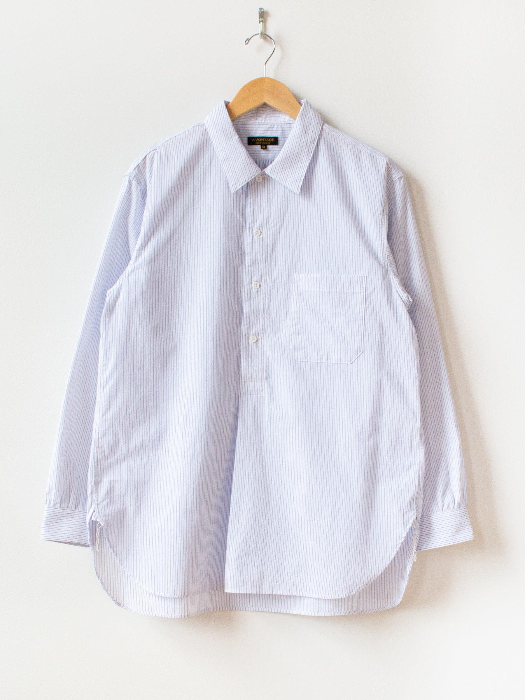 Namu Shop - A Vontade Seersucker Pullover Shirt - Blue Stripe