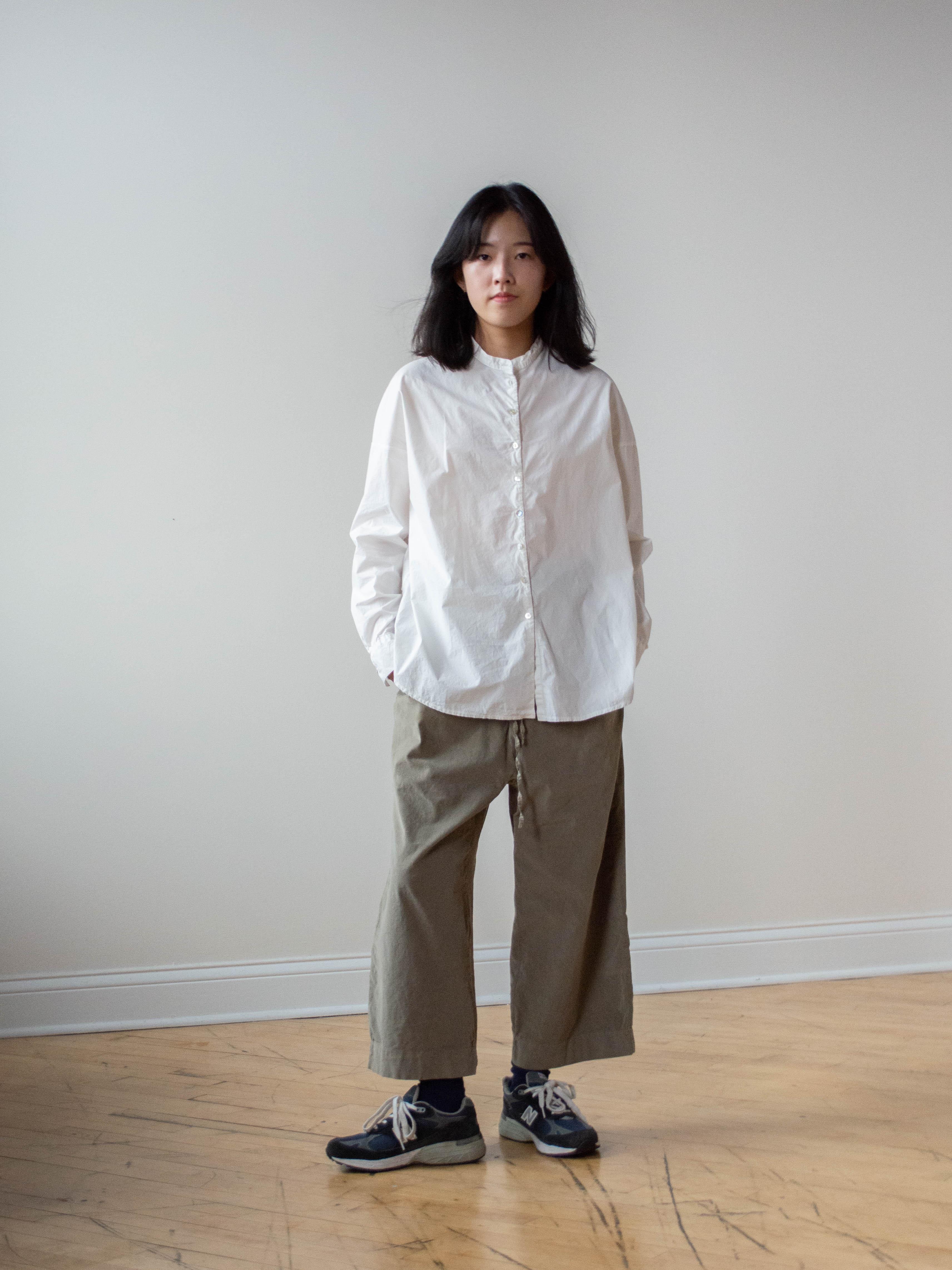 Band Collar Shirt TS - Milk