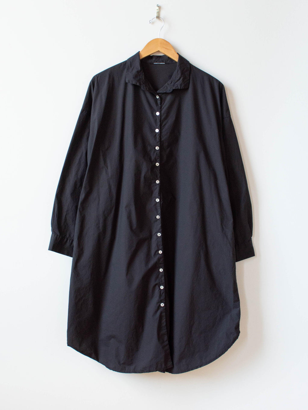 Namu Shop - Album di Famiglia Long Collar Shirt Dress TS - Black