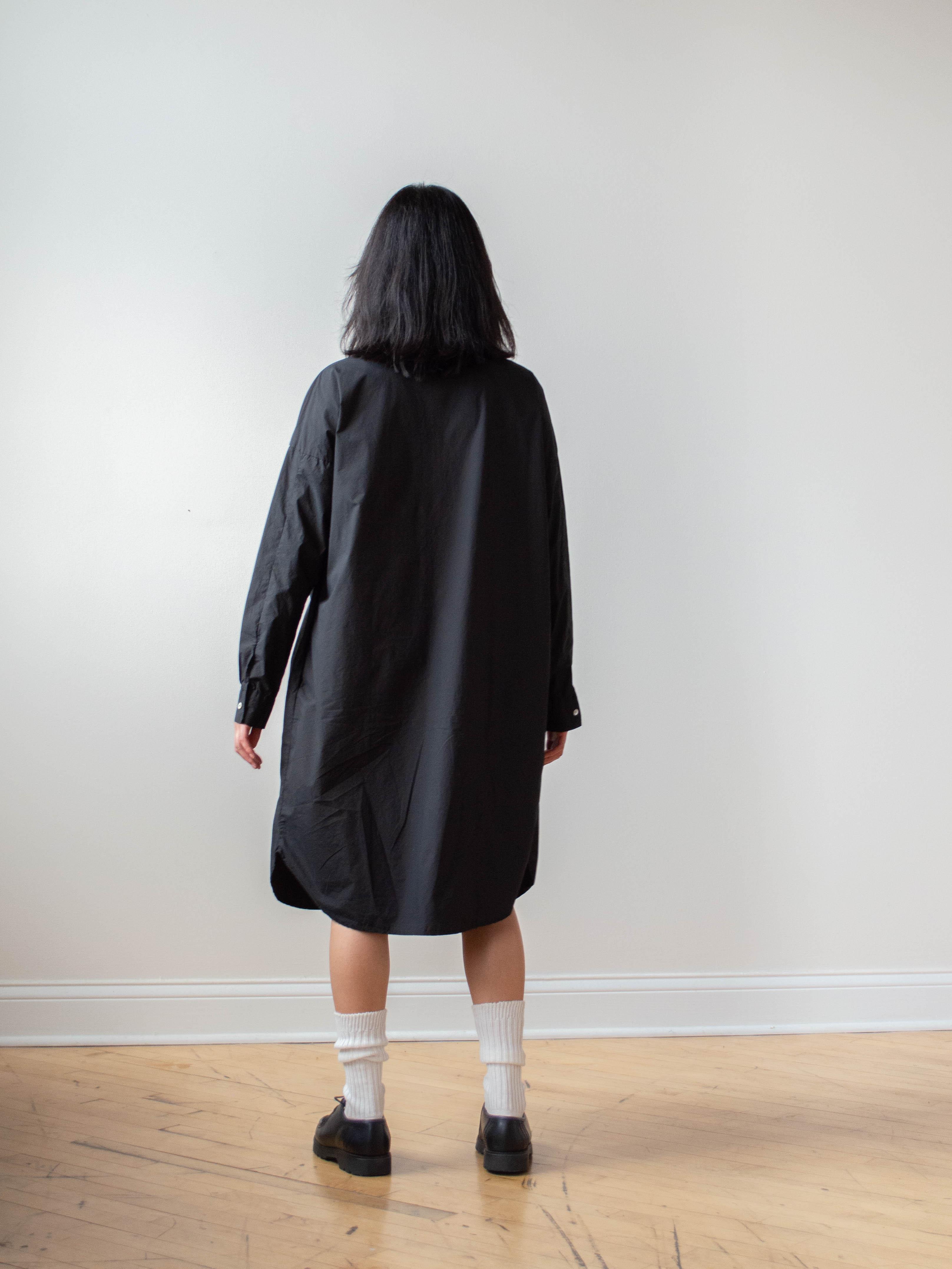 Namu Shop - Album di Famiglia Long Collar Shirt Dress TS - Black
