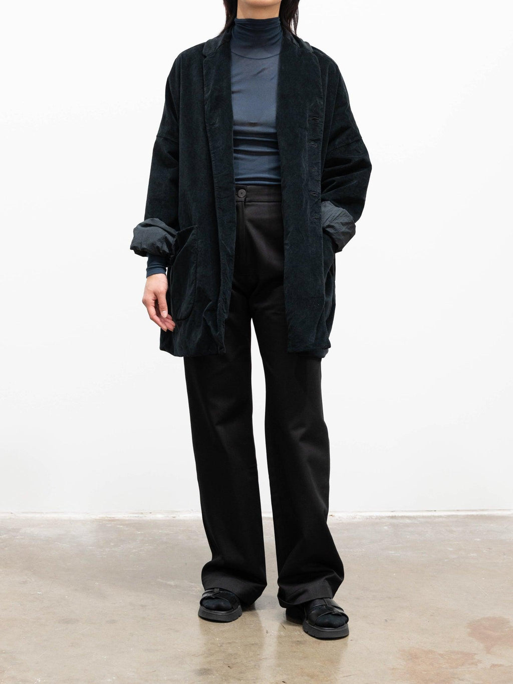 Namu Shop - Album Di Famiglia Velvet Big Blazer - Black