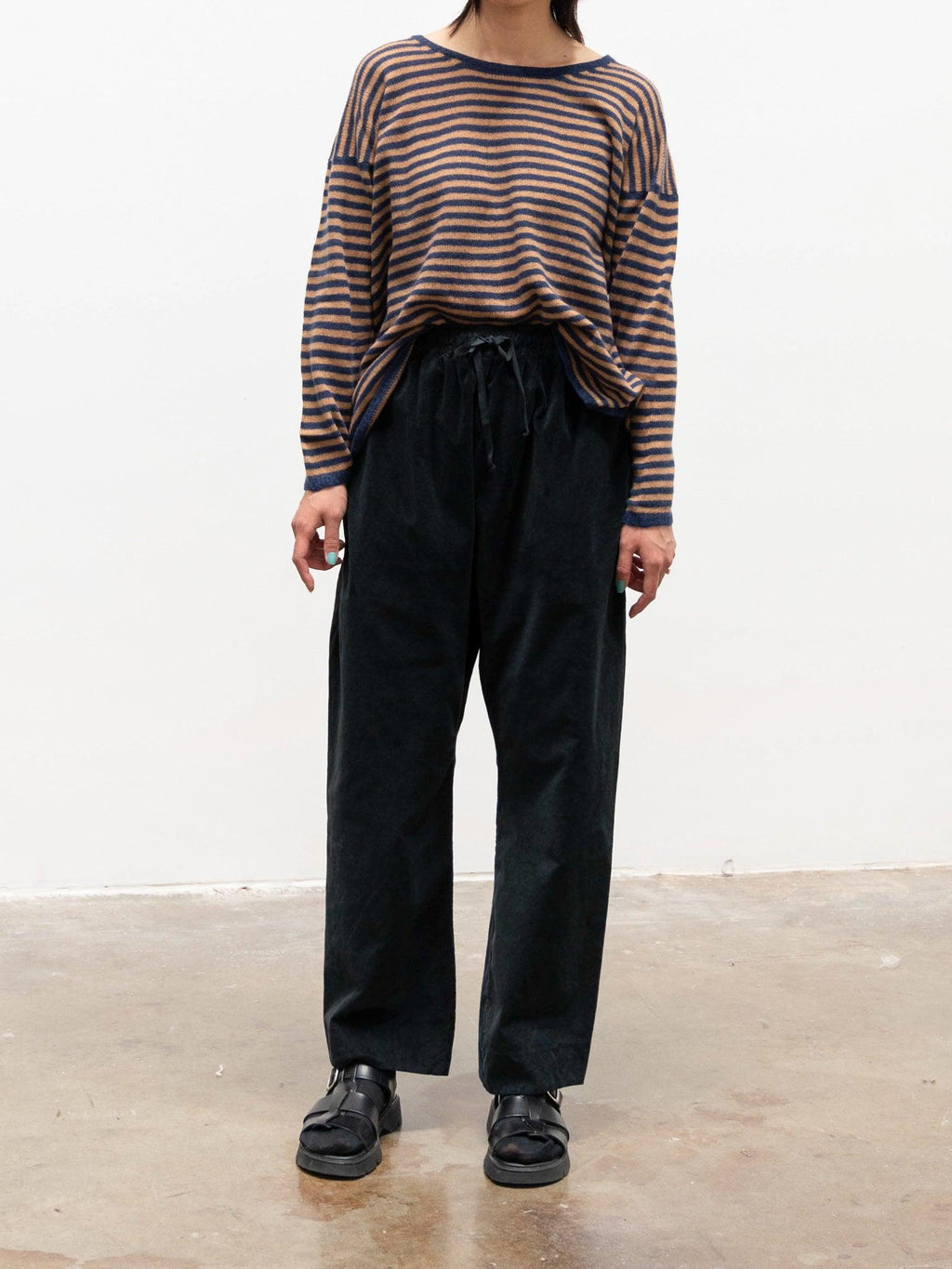 Namu Shop - Album Di Famiglia Velvet Braghe Trousers - Black