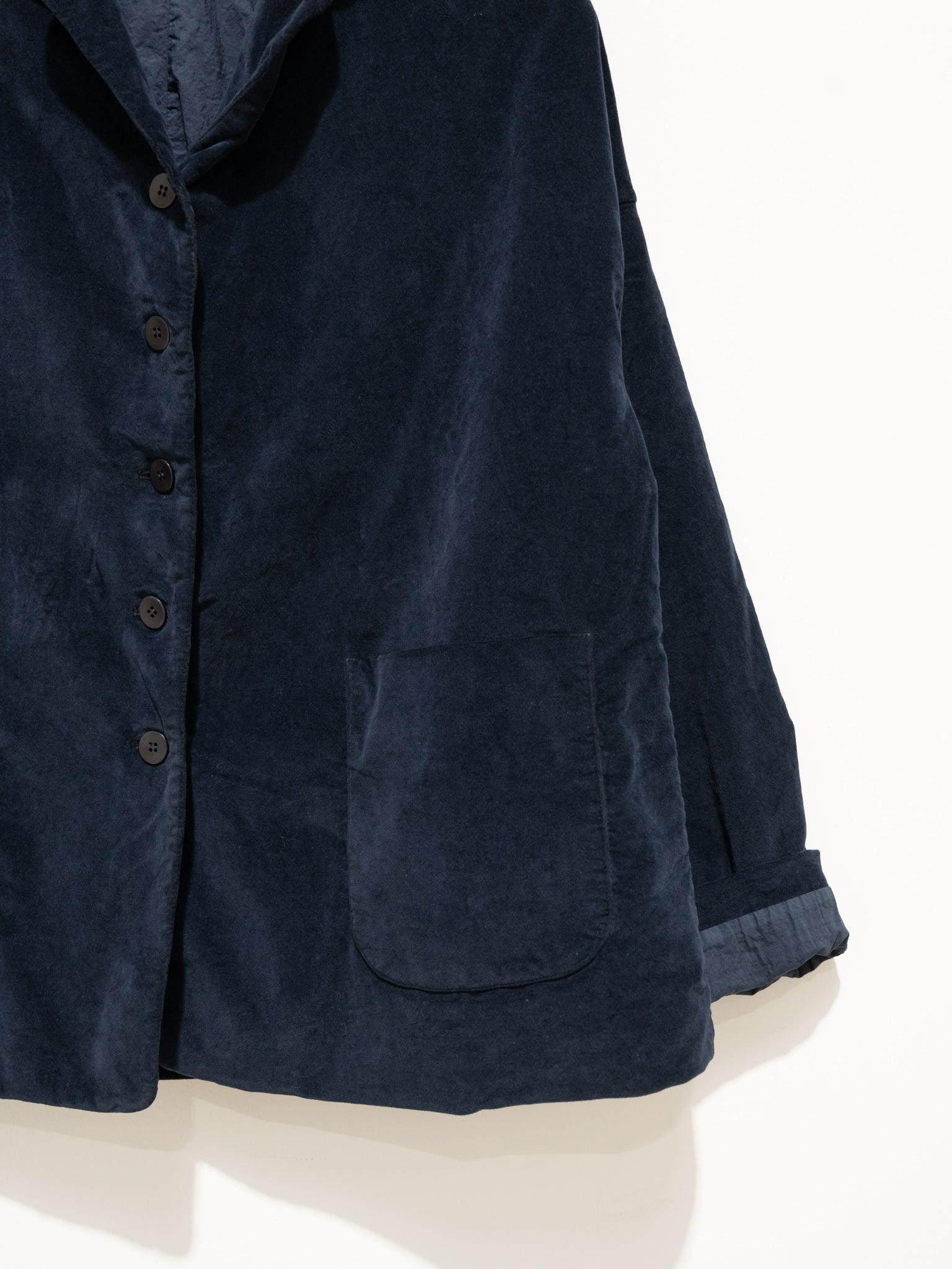Namu Shop - Album Di Famiglia Velvet Loose Blazer - Navy