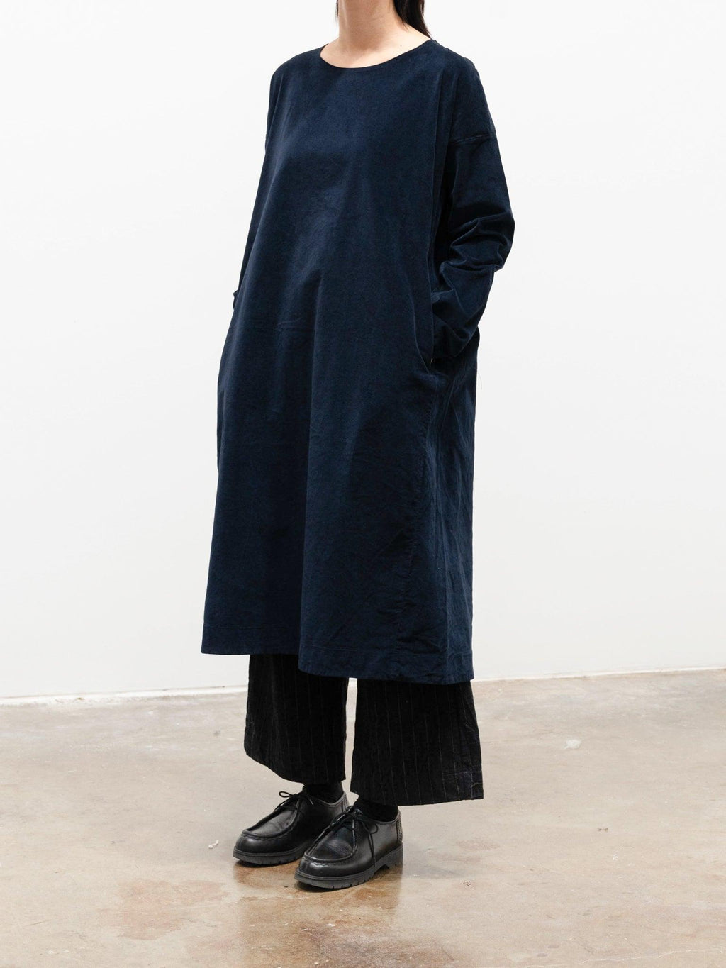 Namu Shop - Album Di Famiglia Velvet T-Dress - Navy