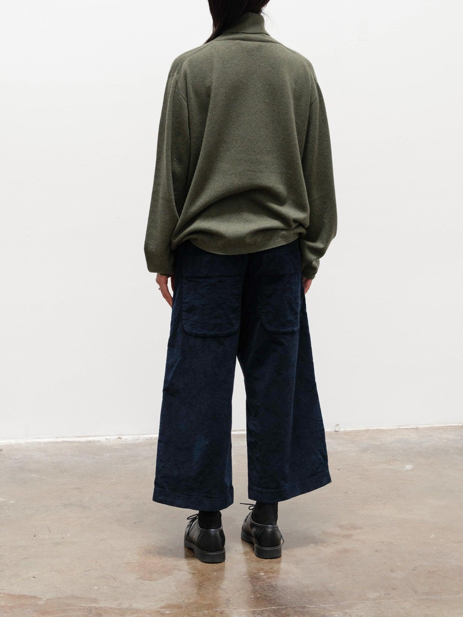 Namu Shop - Album Di Famiglia Velvet W&S Trousers - Navy (restocked)