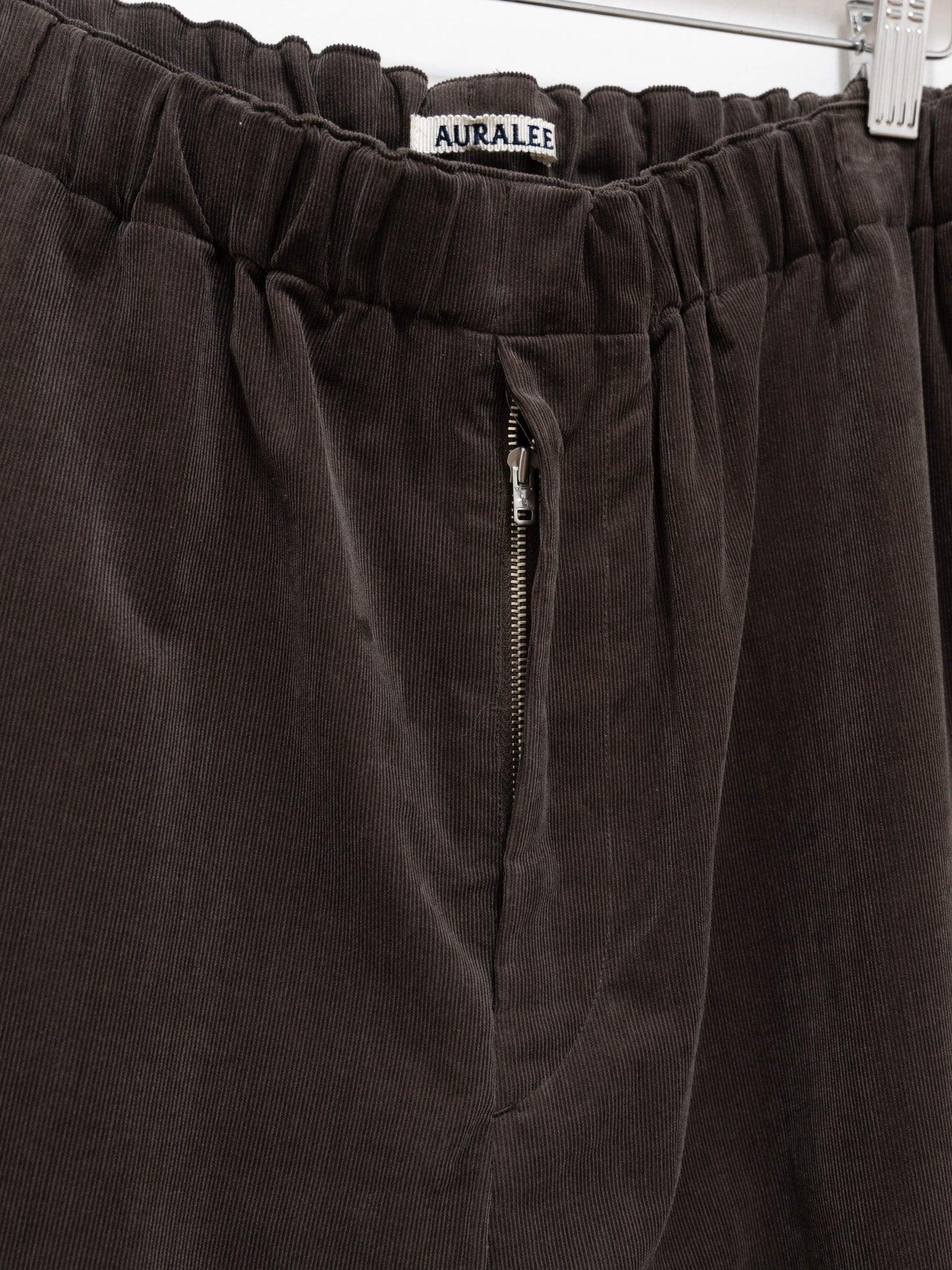 Namu Shop - Auralee Finx Light Corduroy Easy Slacks - Dark Brown Namu Shop - Auralee Finx Light Corduroy Easy Slacks - Dark Brown