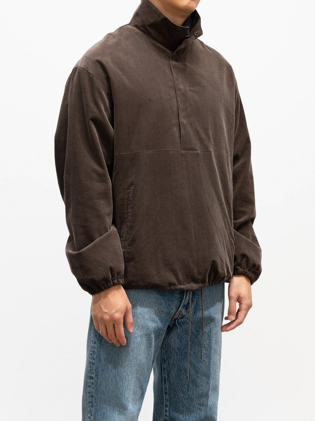Namu Shop - Auralee Finx Light Corduroy Pullover - Dark Brown