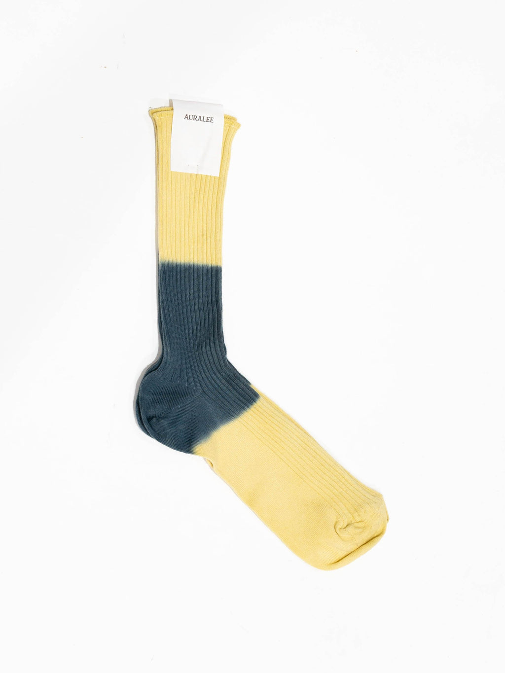 Namu Shop - Auralee Giza Cotton High Gauge Dyed Sox - Beige Navy Dye