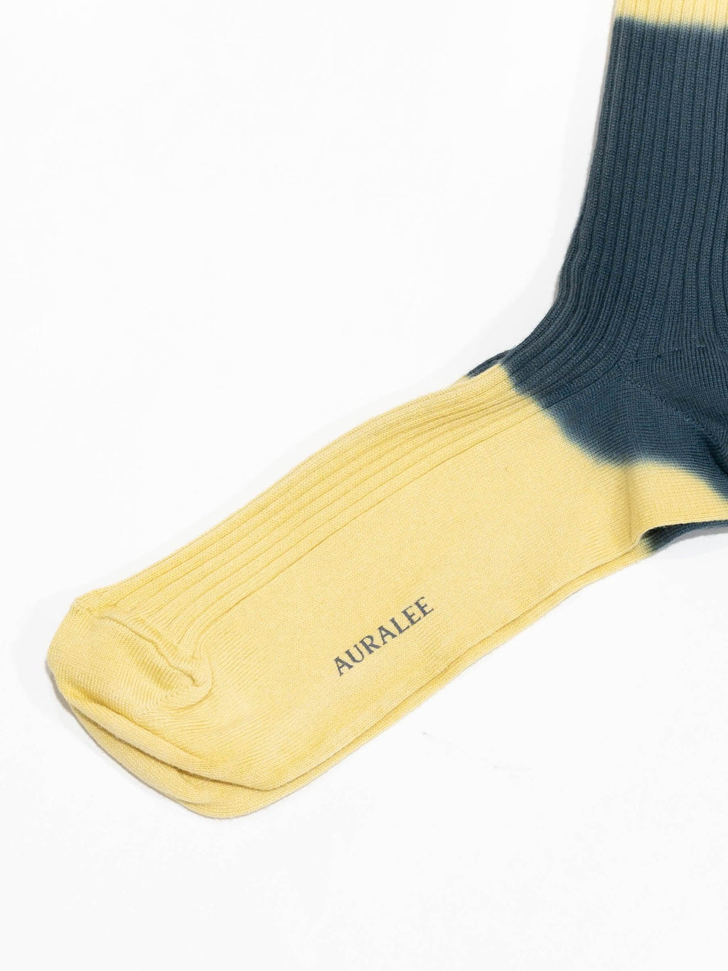 Namu Shop - Auralee Giza Cotton High Gauge Dyed Sox - Beige Navy Dye