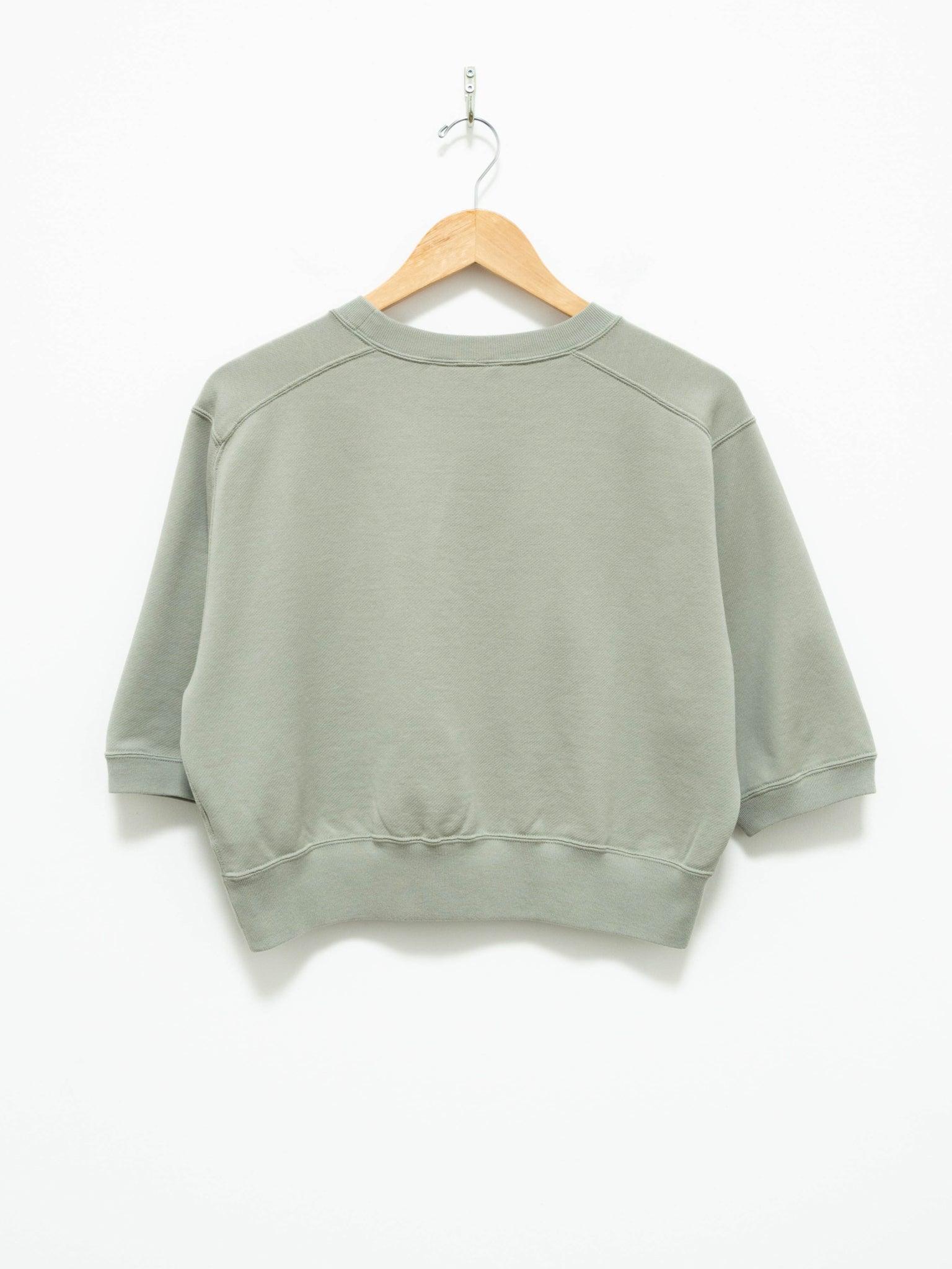 Namu Shop - Auralee Light Flowy Sweat Half Sleeve Crop Pullover - Light Green