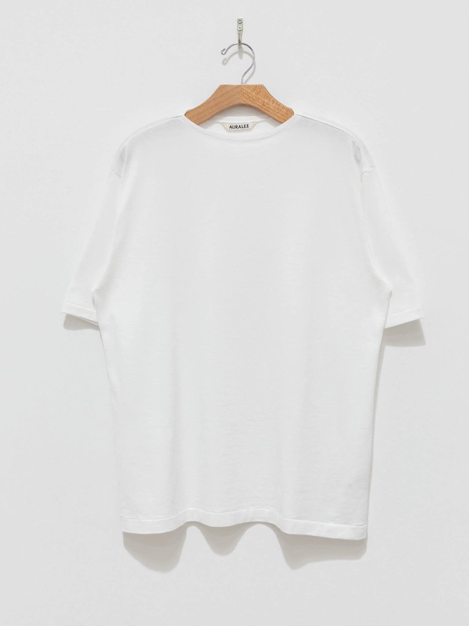 Luster Plaiting Boat Neck Tee - White